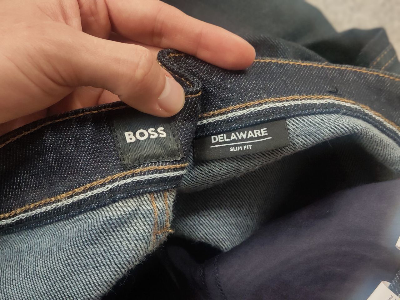 Hugo Boss Hugo Boss Delaware 3 slim fit Dark Blue Cotton Denim Jeans Size US 36 / EU 52 - 15 Thumbnail