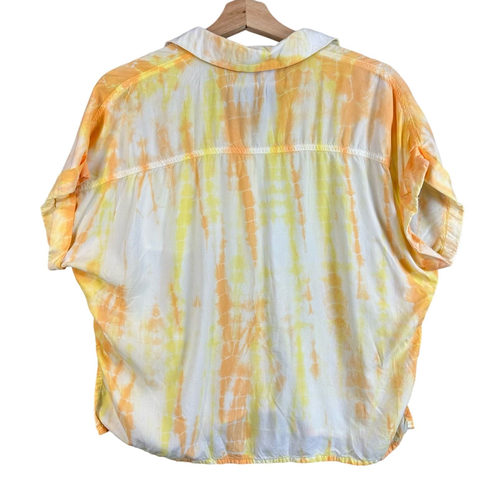 Other Kut Kloth Eden Button-Up Blouse Top Cropped Orange Tie Dye Size S / US 4 / IT 40 - 2 Thumbnail