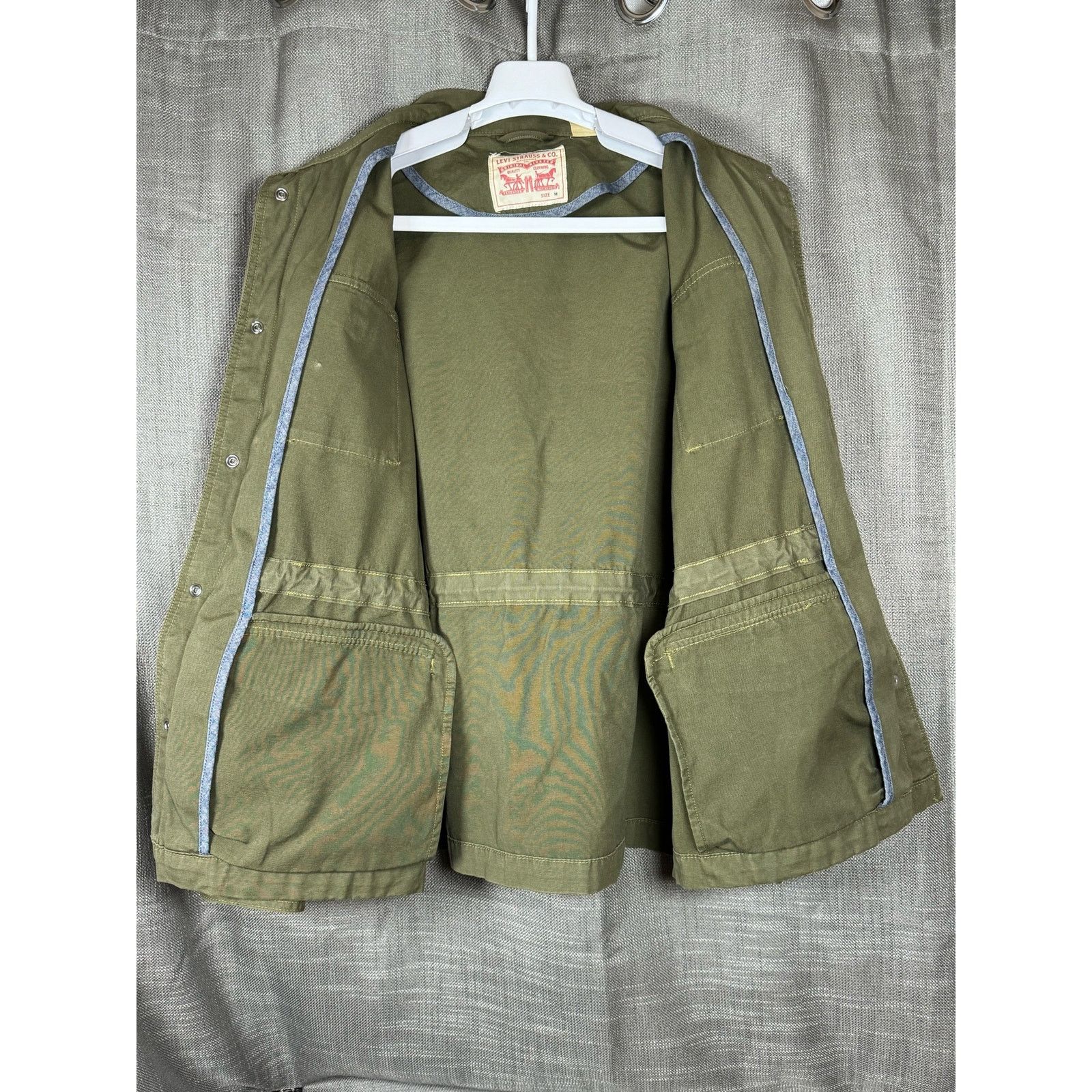 Levi's Levi Strauss Jacket Cotton Olive Green Snap Button Size M Size M / US 6-8 / IT 42-44 - 2 Thumbnail