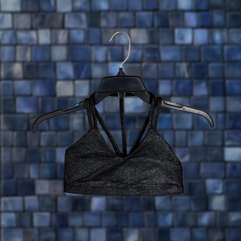 Beyond Yoga Beyond Yoga Sports Bra XS Black Shimmer Strappy Racerback Made USA Size ONE SIZE - 1 Thumbnail