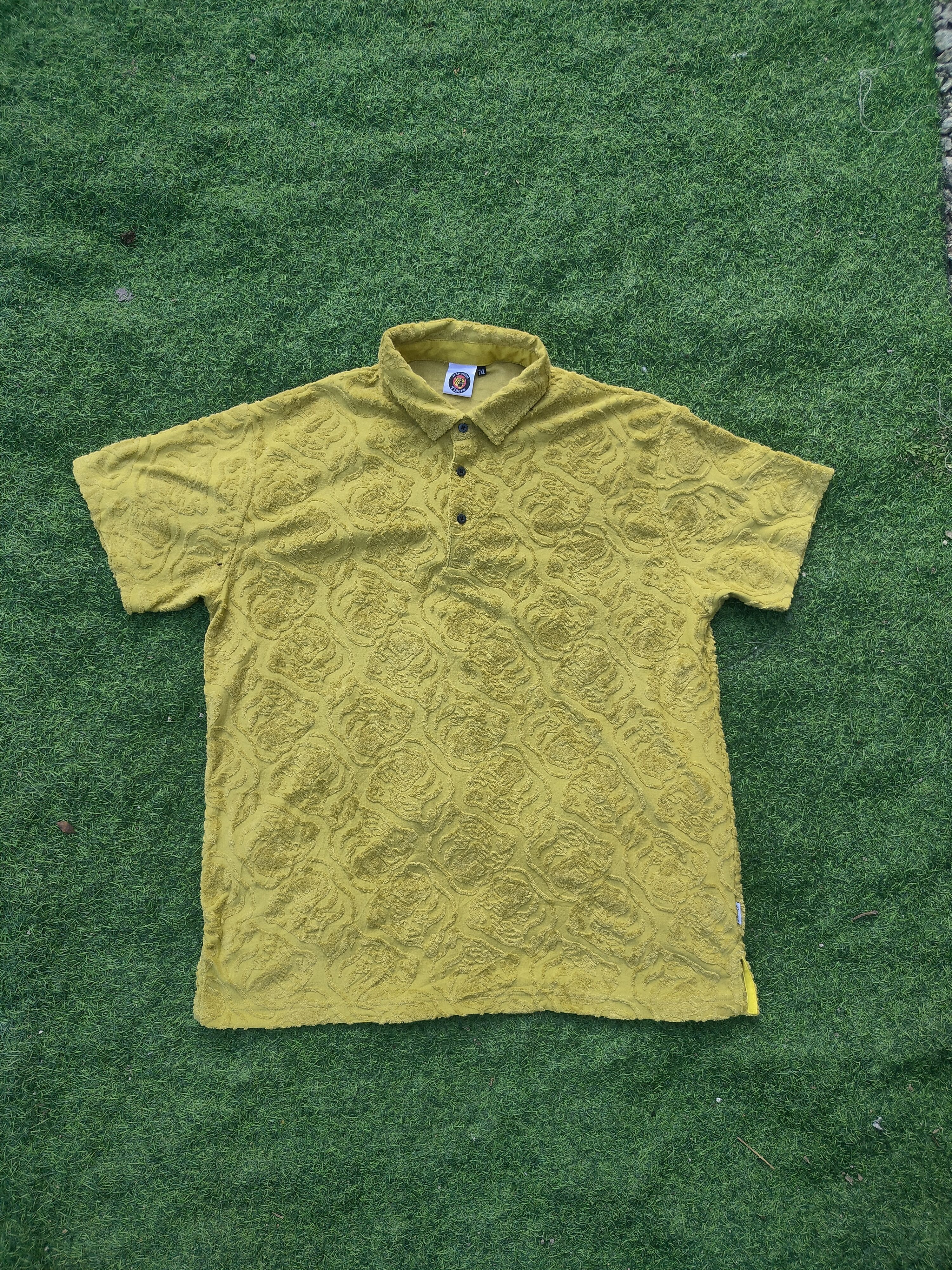 Japanese Brand HANSHIN TIGER FULL TIGER CONDUROY STYLE POLO SHIRT Size US XXL / EU 58 / 5 - 4 Thumbnail