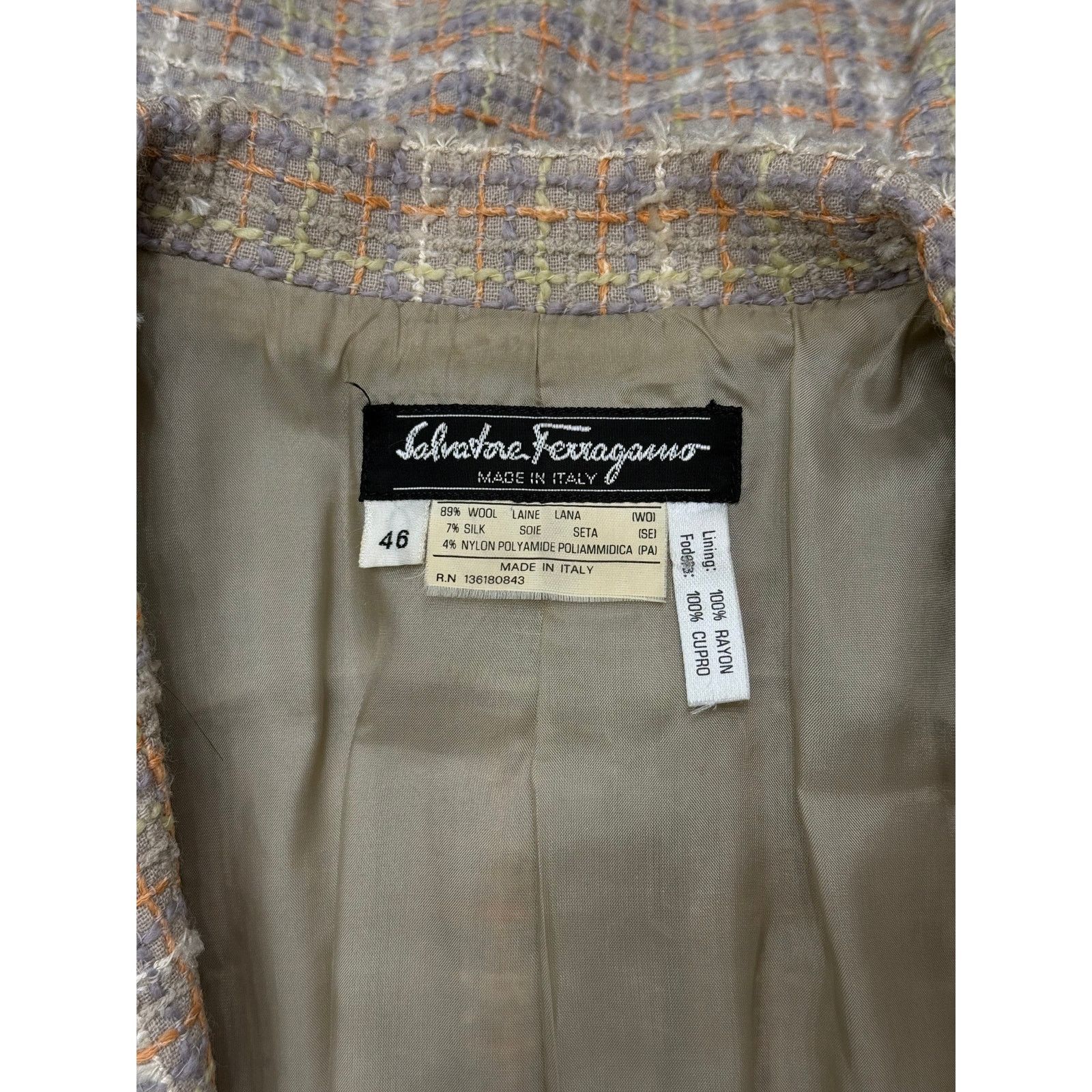 Salvatore Ferragamo 1990s Salvatore Ferragamo checked wool coat Size L / US 10 / IT 46 - 6 Thumbnail