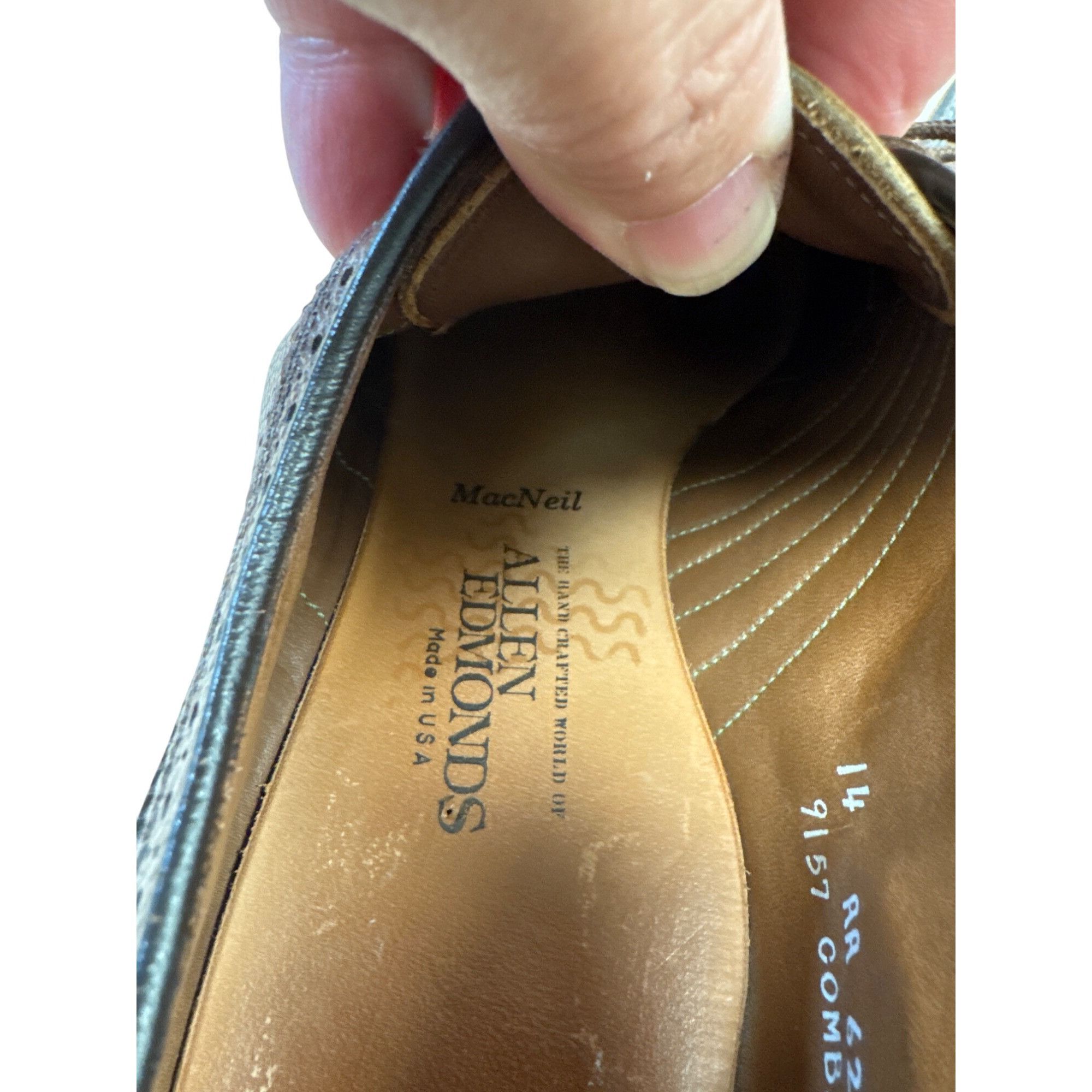 Allen Edmonds Allen Edmonds MacNeil Mens Brown Leather Oxford Dress Shoes Size US 14 / EU 47 - 13 Thumbnail
