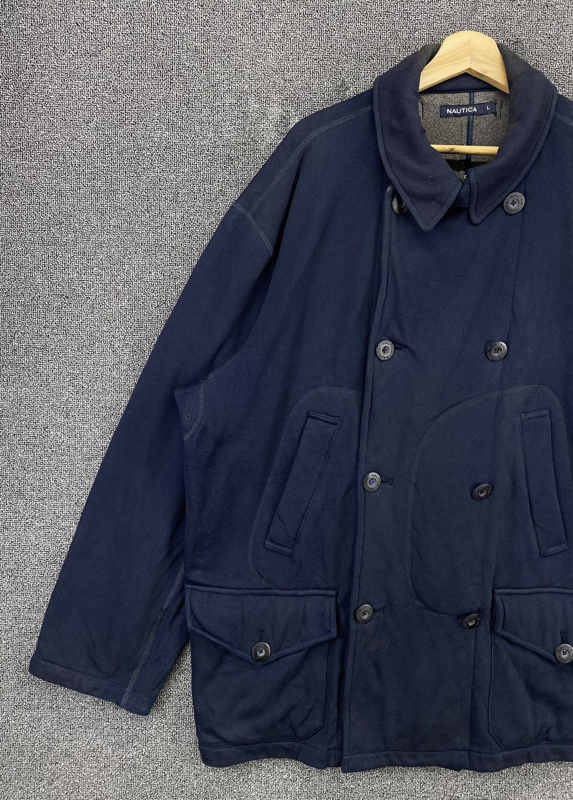 Nautica Vintage Nautica Blue Navy Double Breasted Pea Coat Jacket Size US L / EU 52-54 / 3 - 3 Thumbnail