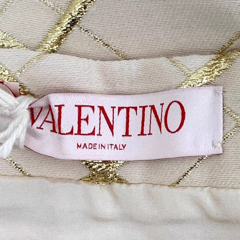 Valentino Valentino Light yellow diamond checkered gold thread wool Size S / US 4 / IT 40 - 5 Thumbnail