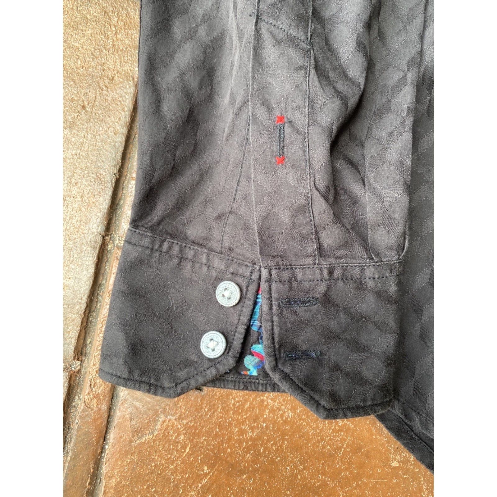 Robert Graham ROBERT GRAHAM Shirt Dress Button-Down Black XL Mens Embroidered Textured Embossed Classic Colorful Designer Size 46R - 7 Thumbnail