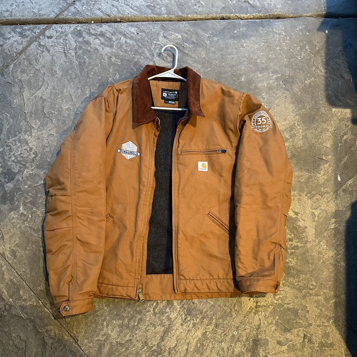 image of Vintage Style Carhartt Detroit Jacket Embroidered in Tan, Men's (Size XL)