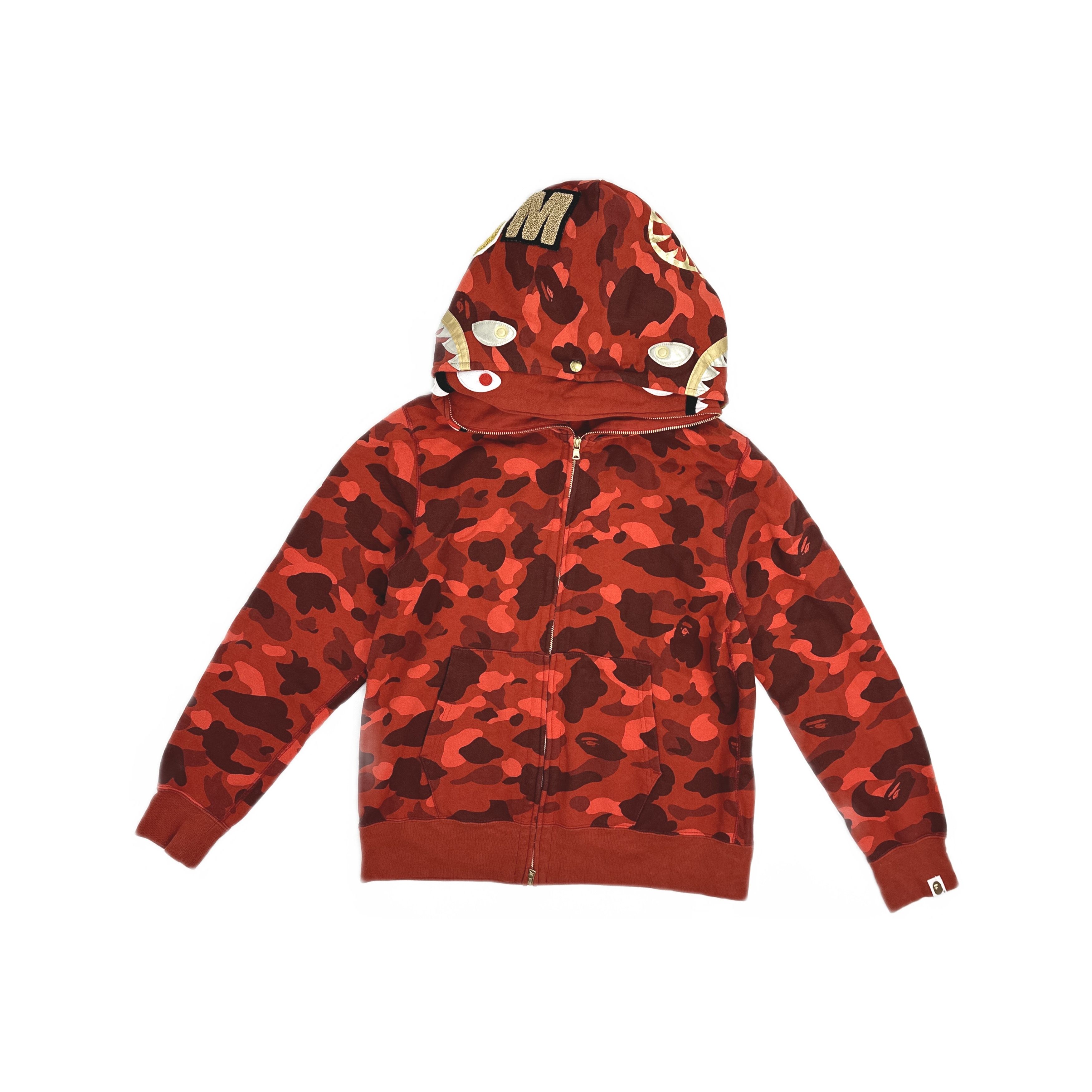 Bape A Bathing Ape Red Camo Shark Hoodie Size L Size US L / EU 52-54 / 3 - 1 Thumbnail