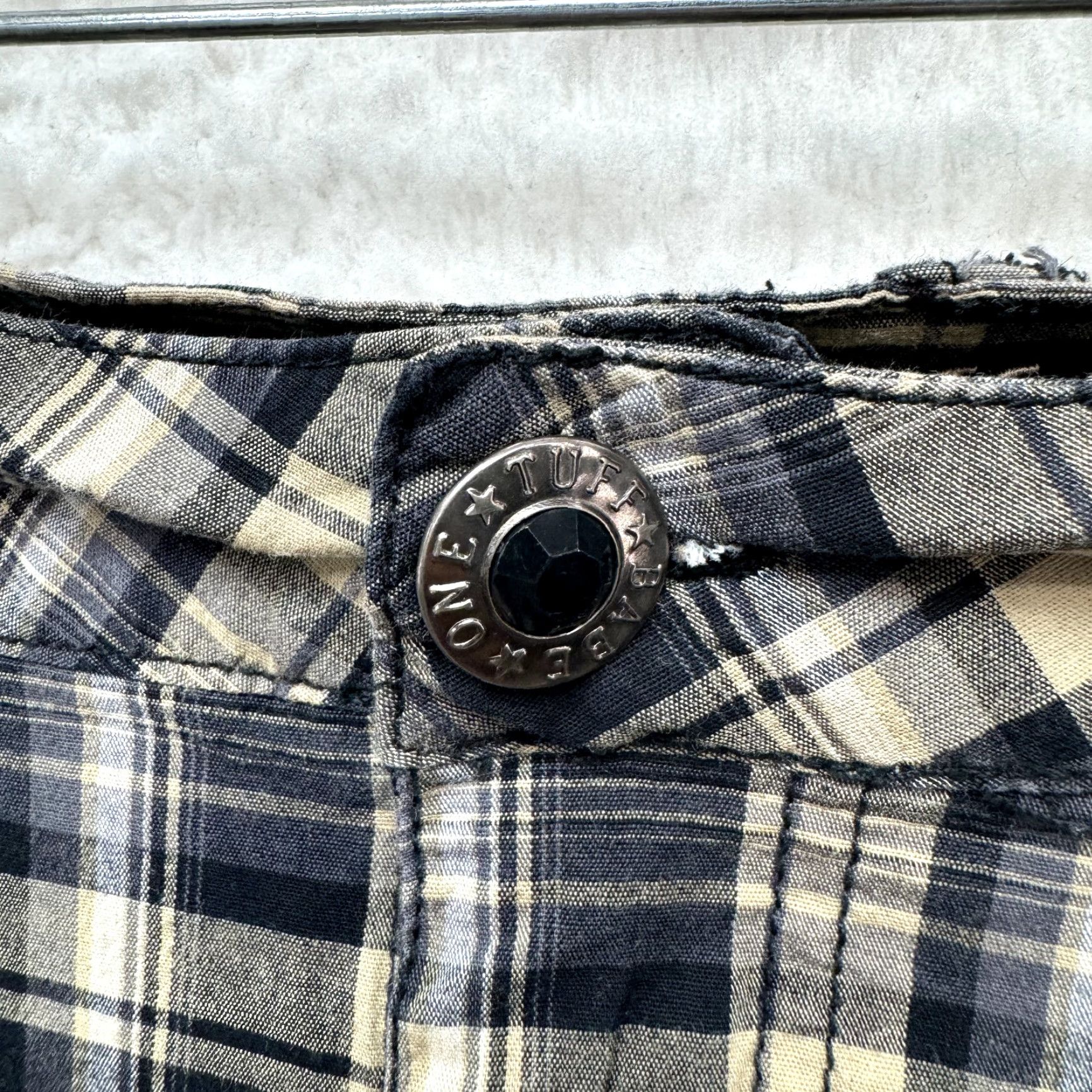 Vintage VINTAGE Y2K Low Rise Mini Skirt 29 Large Plaid Cyber Grunge Fairy Goth Punk Blue Cotton Blend One Tuff Babe L Womens Size 36" / US 14 / IT 50 - 3 Thumbnail