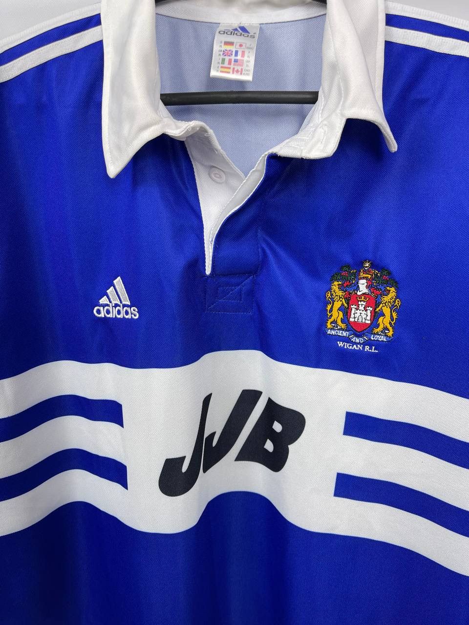 Adidas WIGAN WARRIORS 1999/2000 RUGBY LEAGUE SHIRT ADIDAS SIZE XL Size US XL / EU 56 / 4 - 3 Thumbnail