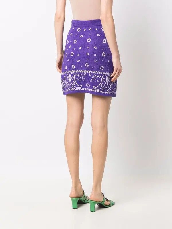 Kenzo o1y1025 Mini Skirt in Mauve/White Size 28" / US 6 / IT 42 - 4 Thumbnail