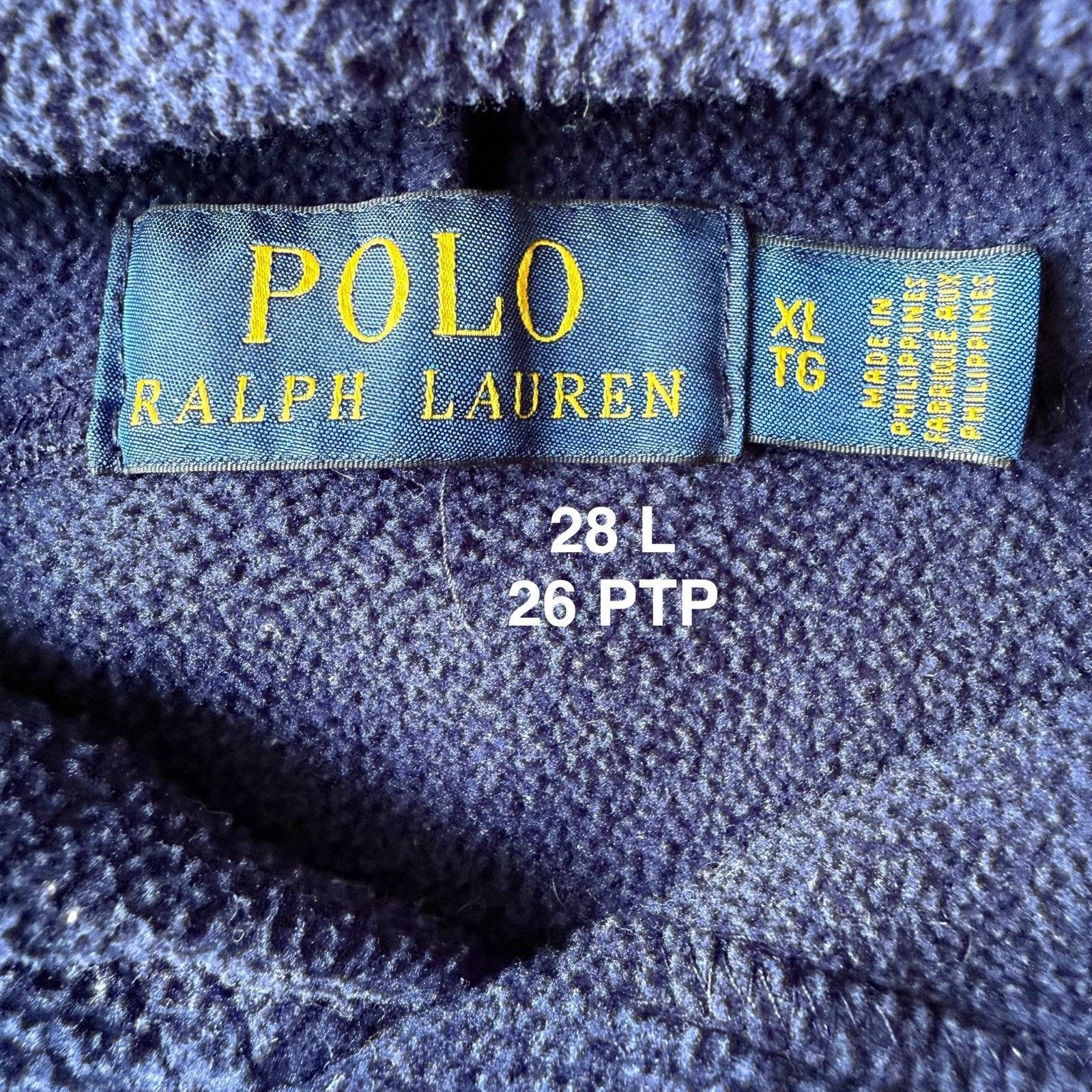 Polo Ralph Lauren Polo Ralph Lauren Hoodie XL Navy Fleece Pullover Flag Patch Size US XL / EU 56 / 4 - 7 Thumbnail