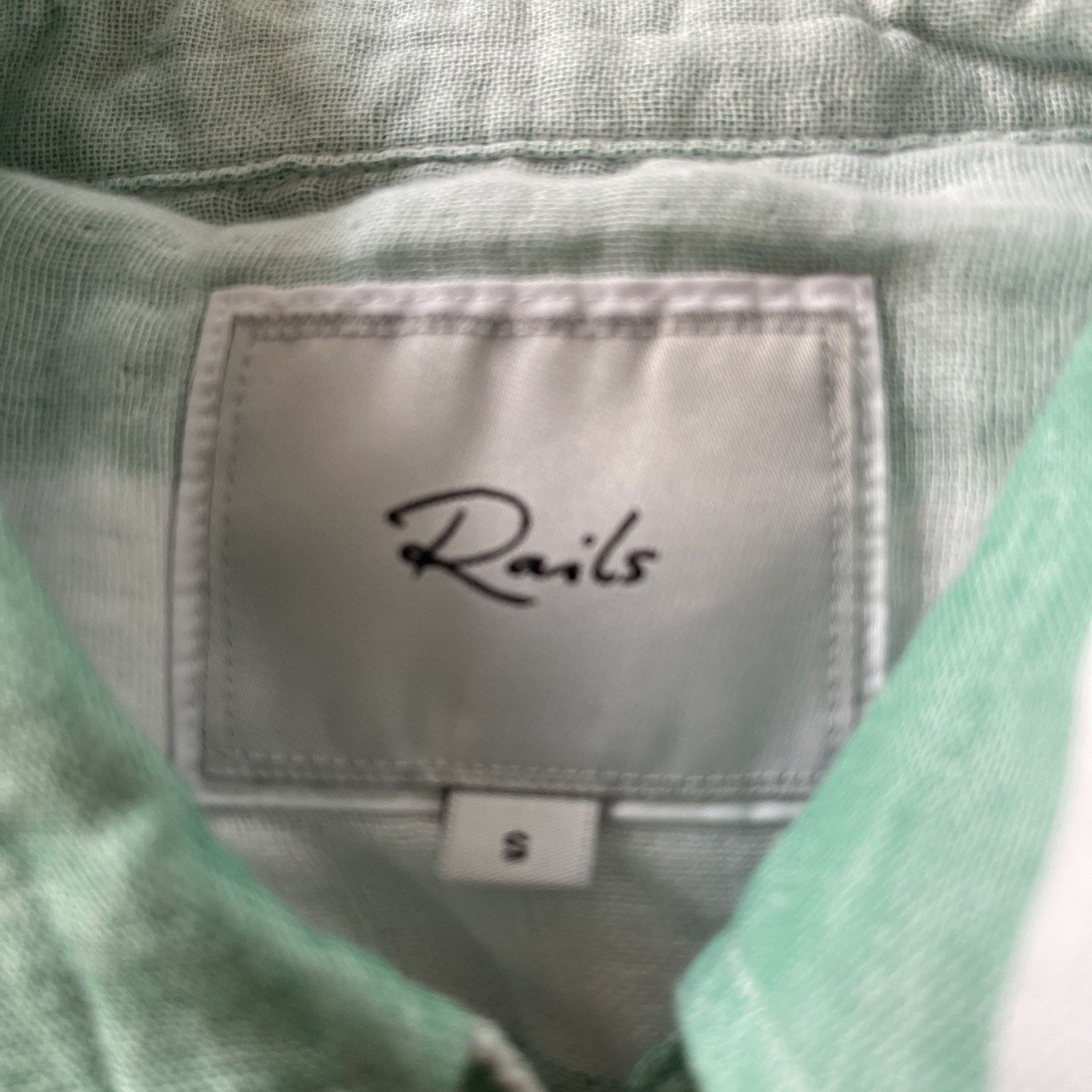 Rails Rails 100% Organic Cotton White/ Green Stripe Women’s Top Size S / US 4 / IT 40 - 10 Thumbnail
