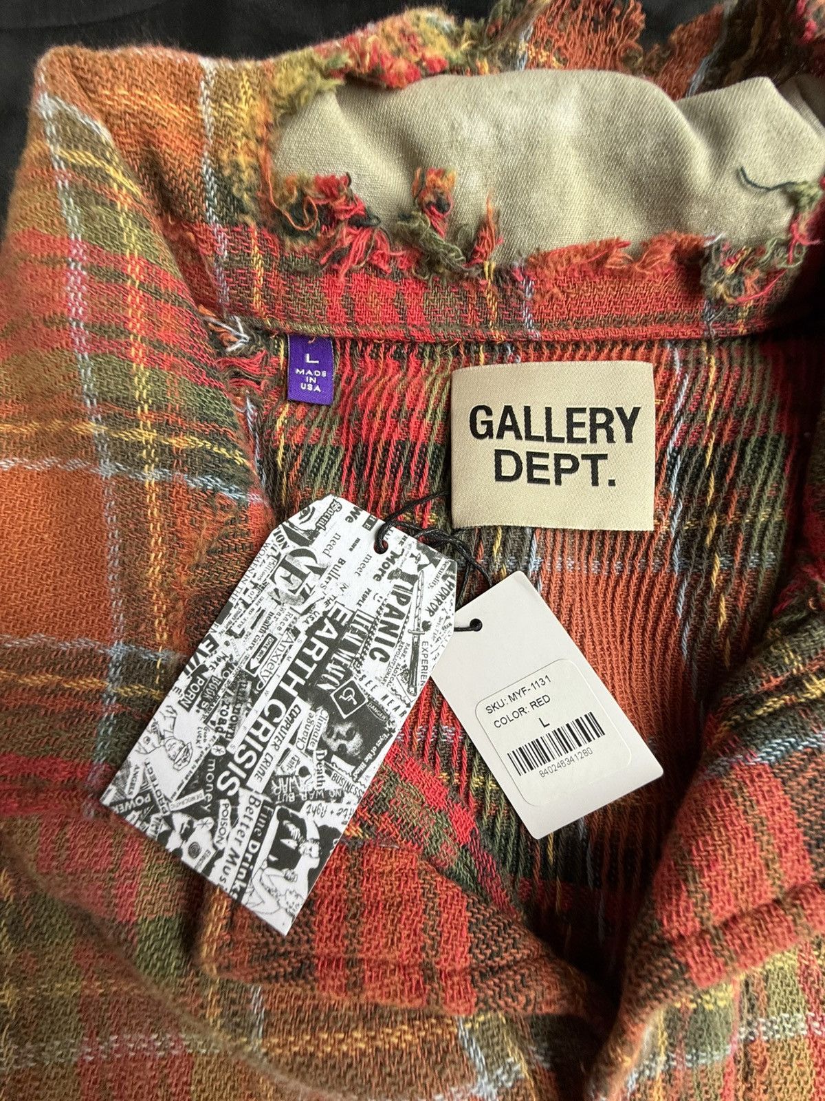 Gallery Dept. Gallery Dept Marley Distressed Checked Cotton-Flannel Shirt Size US L / EU 52-54 / 3 - 22 Thumbnail