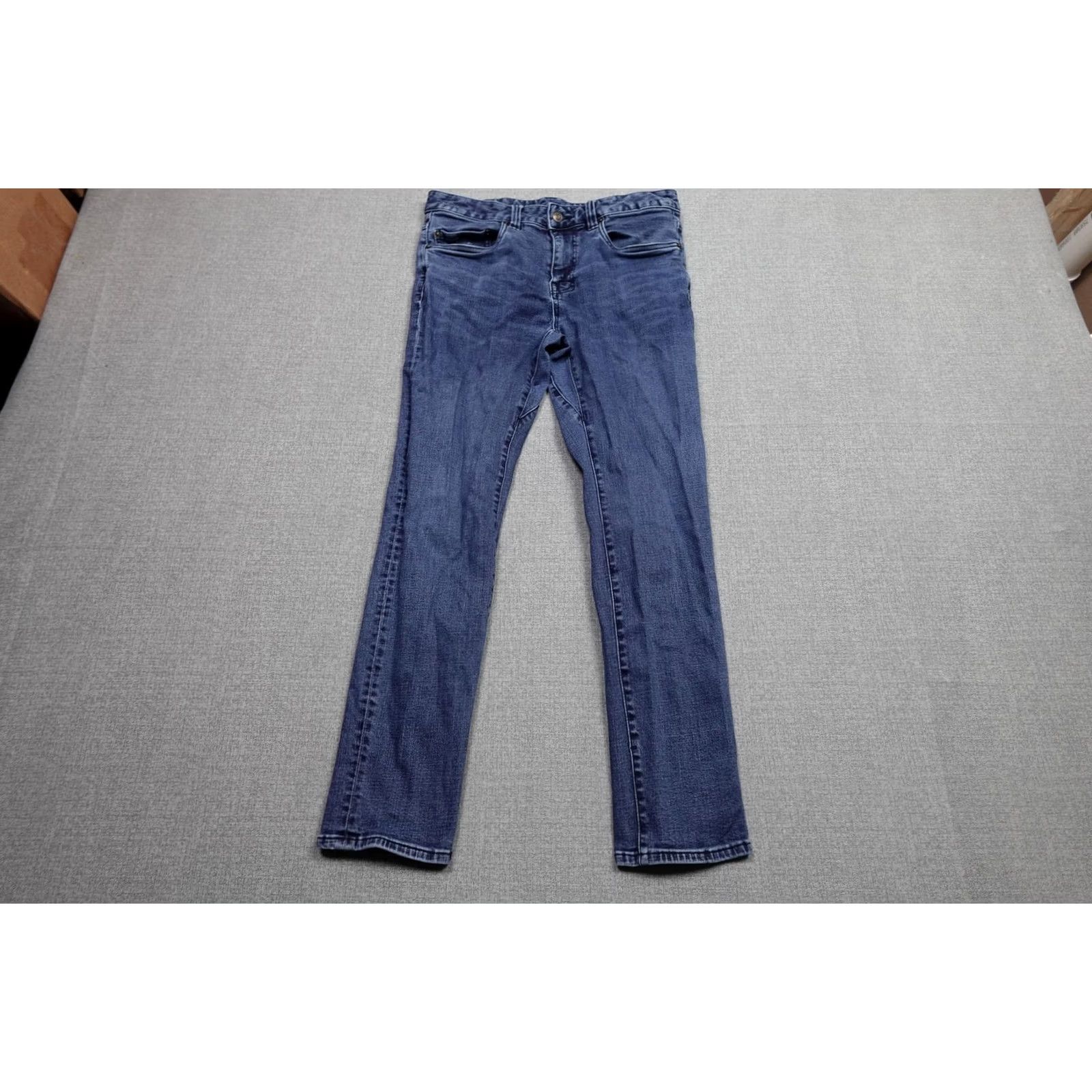 Prana prAna Jeans Mens 32x30 Slim Straight Denim Blue Medium Wash Pocket 5-Pocket Stretch Cotton Blend Zip Fly Size US 32 / EU 48 - 3 Thumbnail