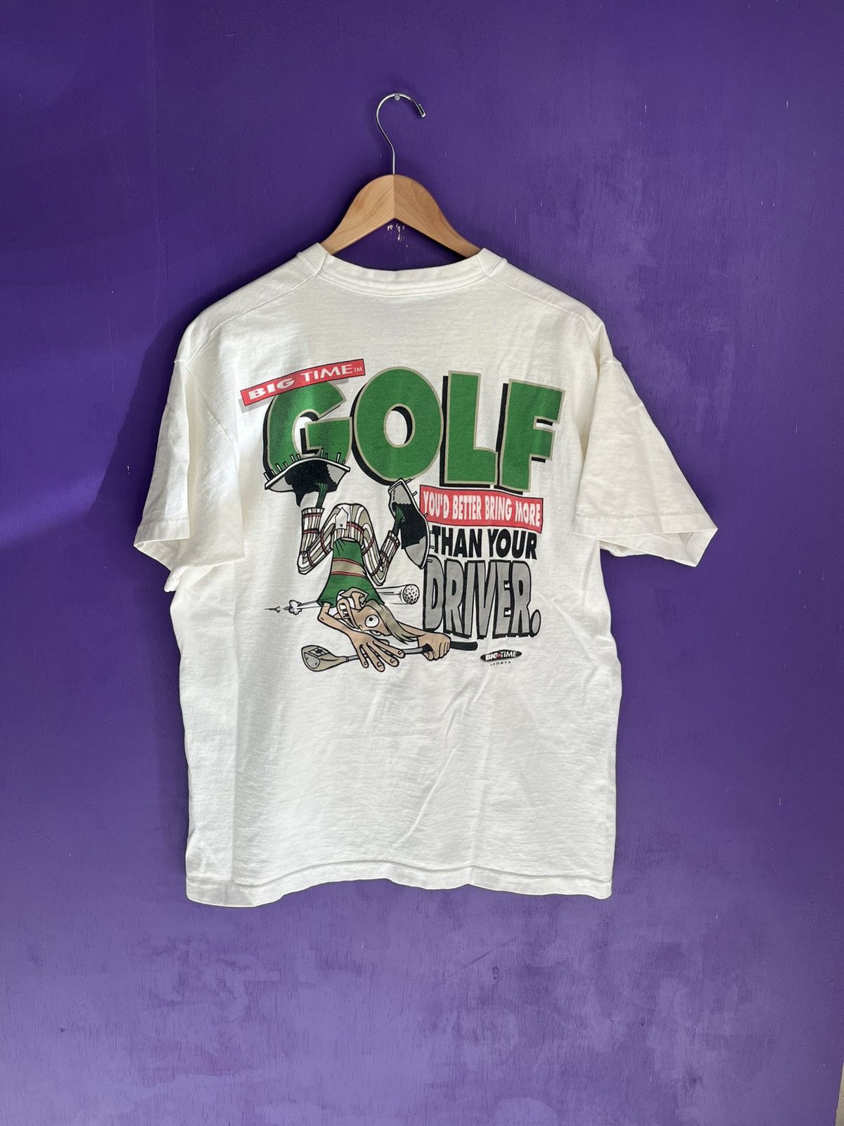 Vintage Vintage 90s Big time golf funny text tee Size US XL / EU 56 / 4 - 2 Thumbnail
