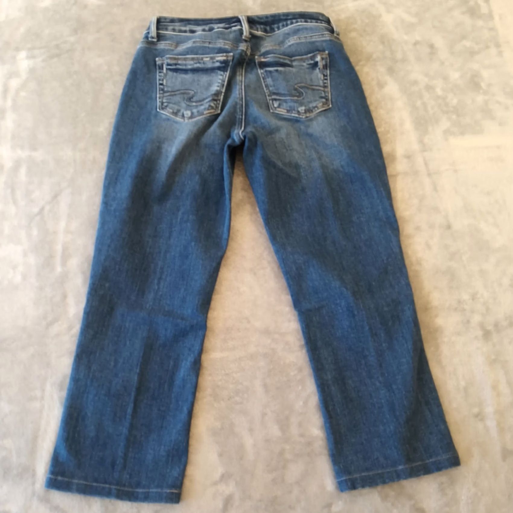Silver Jeans Co. Silver Jeans Suki Capri Jeans Womens Reg 29 Blue Medium Wash 28x22 Mid Rise Stretch Size 29" - 2 Thumbnail