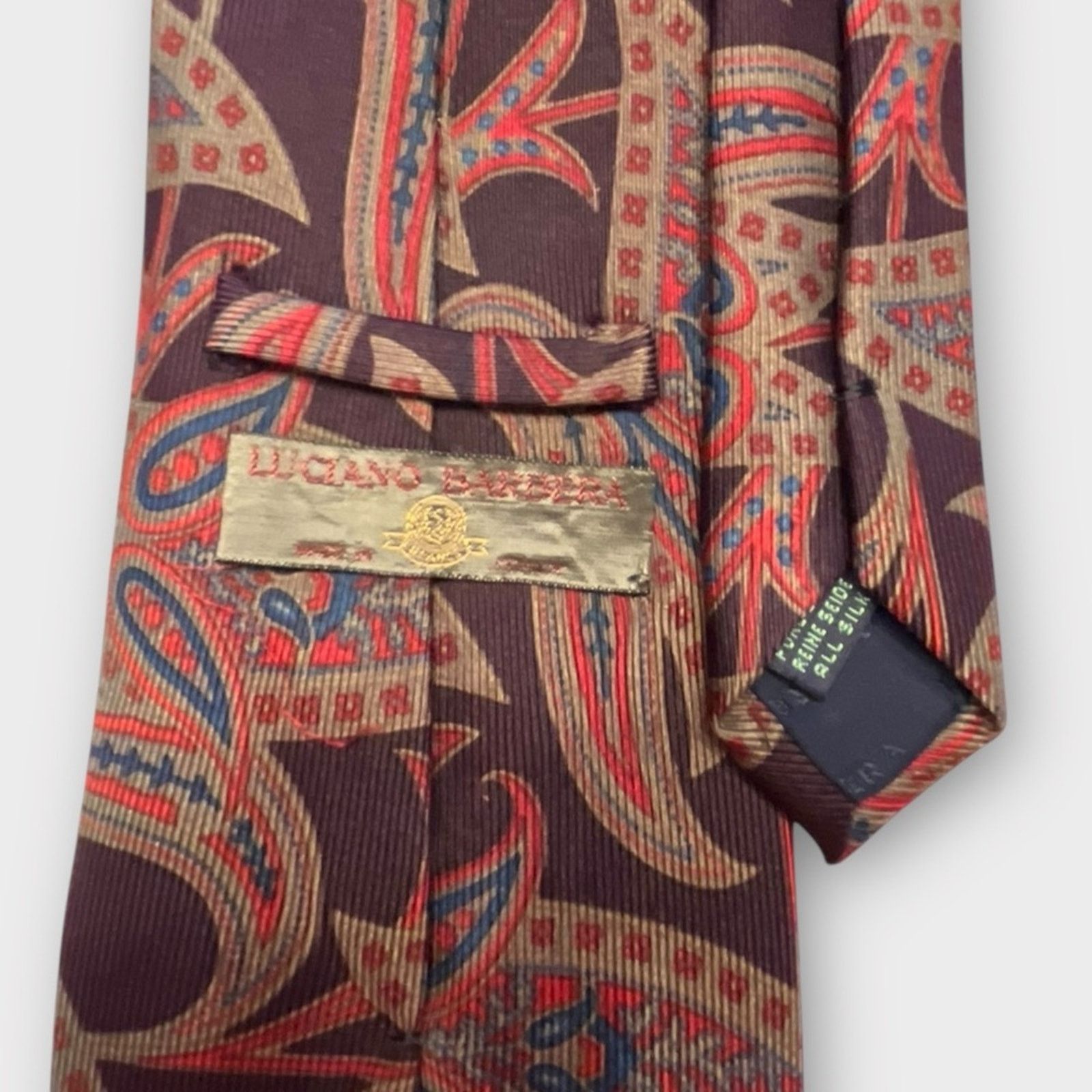 Luciano Barbera LUCIANO BARBERA dark purple fall tones paisley silk tie Size ONE SIZE - 5 Thumbnail
