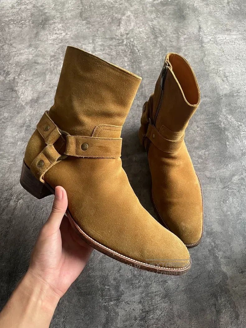 Saint Laurent Paris Saint Laurent Paris Suede Boots Size US 7 / EU 40 - 2 Thumbnail