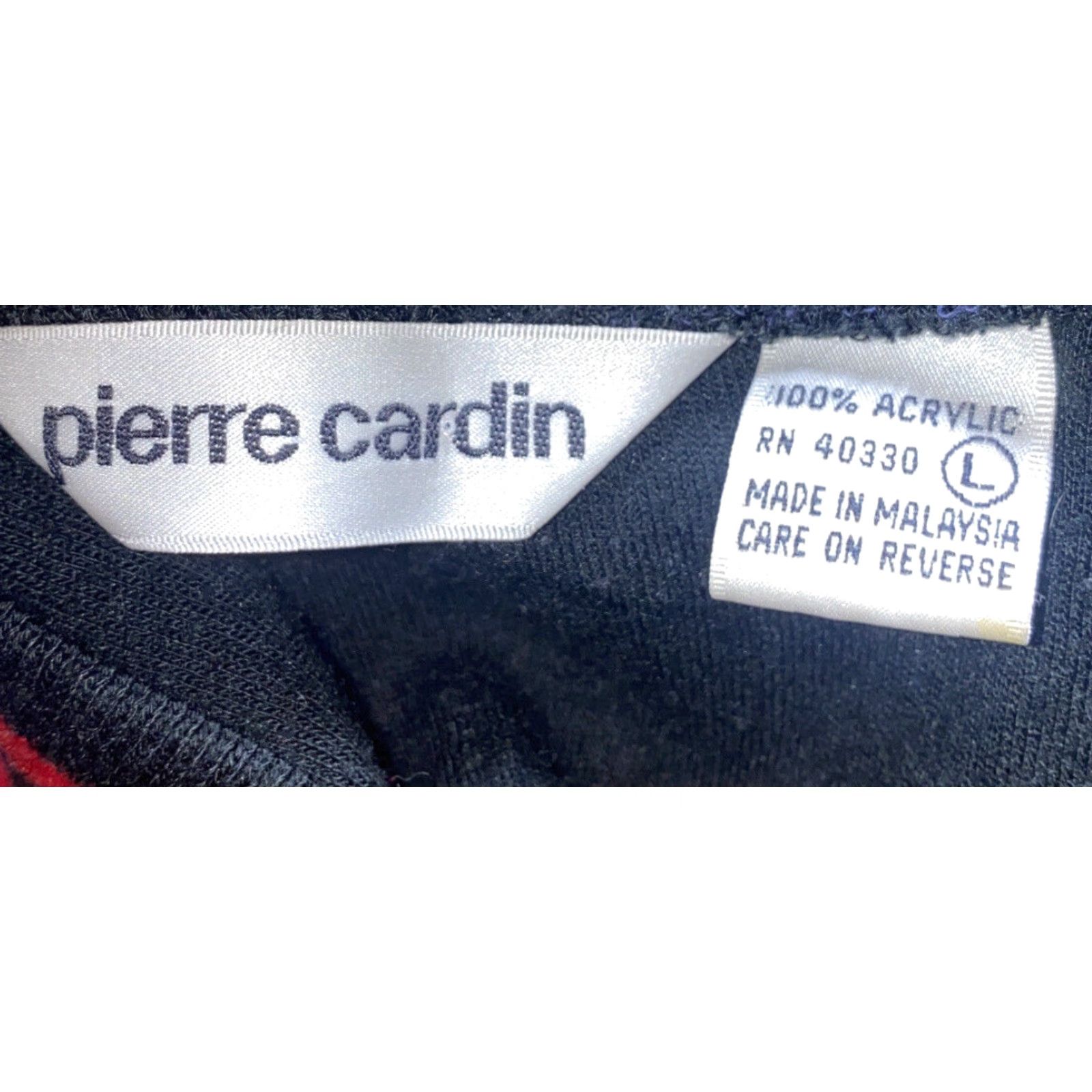 Pierre Cardin Pierre Cardin Mens Full Zip Acrylic Jacket Size Large Red Black Size US L / EU 52-54 / 3 - 6 Thumbnail