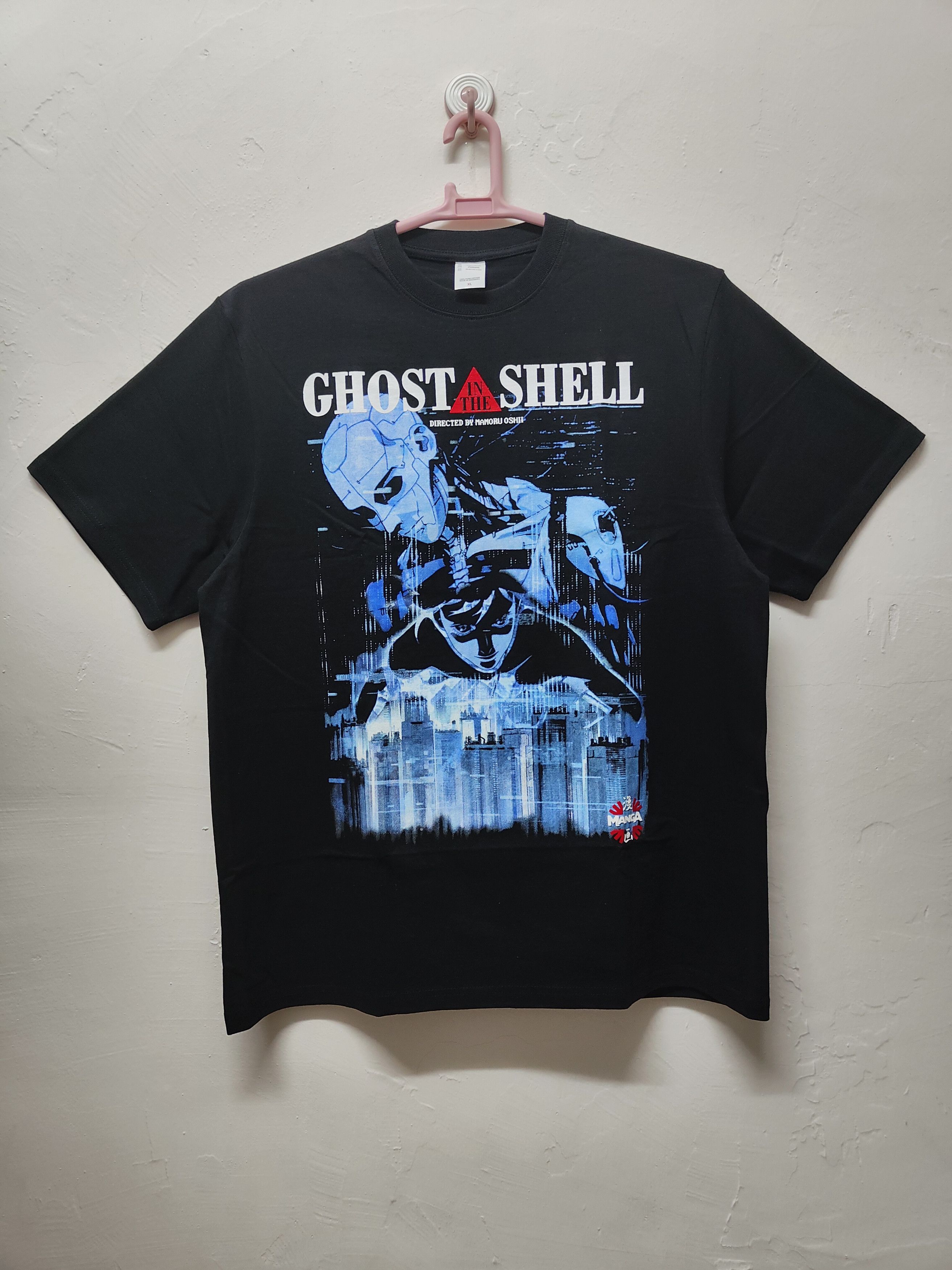 image of Anima x Vintage Ghost In The Shell Motoko Kusanagi T-Shirt in Black, Men's (Size XL)