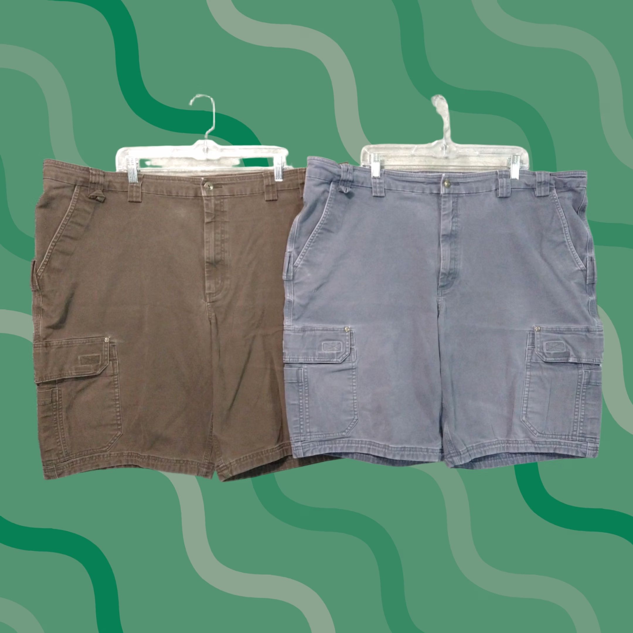 Duluth Trading Company Duluth Trading Co. Mens Cargo Shorts 48 x 12 Flex Fire Hose Stretch Lot of 2 Casual Workwear Outdoor Solid Multi Canvas Size US 32 / EU 48 - 1 Thumbnail
