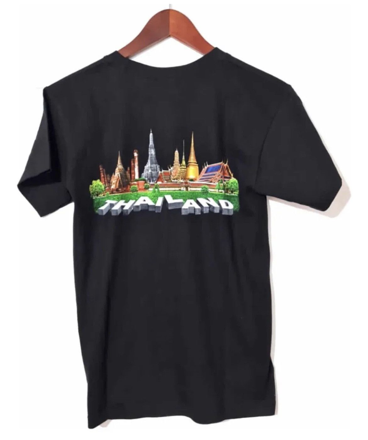 Vintage Thai Thailand souvenir tshirt floating market M slim black Size US M / EU 48-50 / 2 - 4 Thumbnail