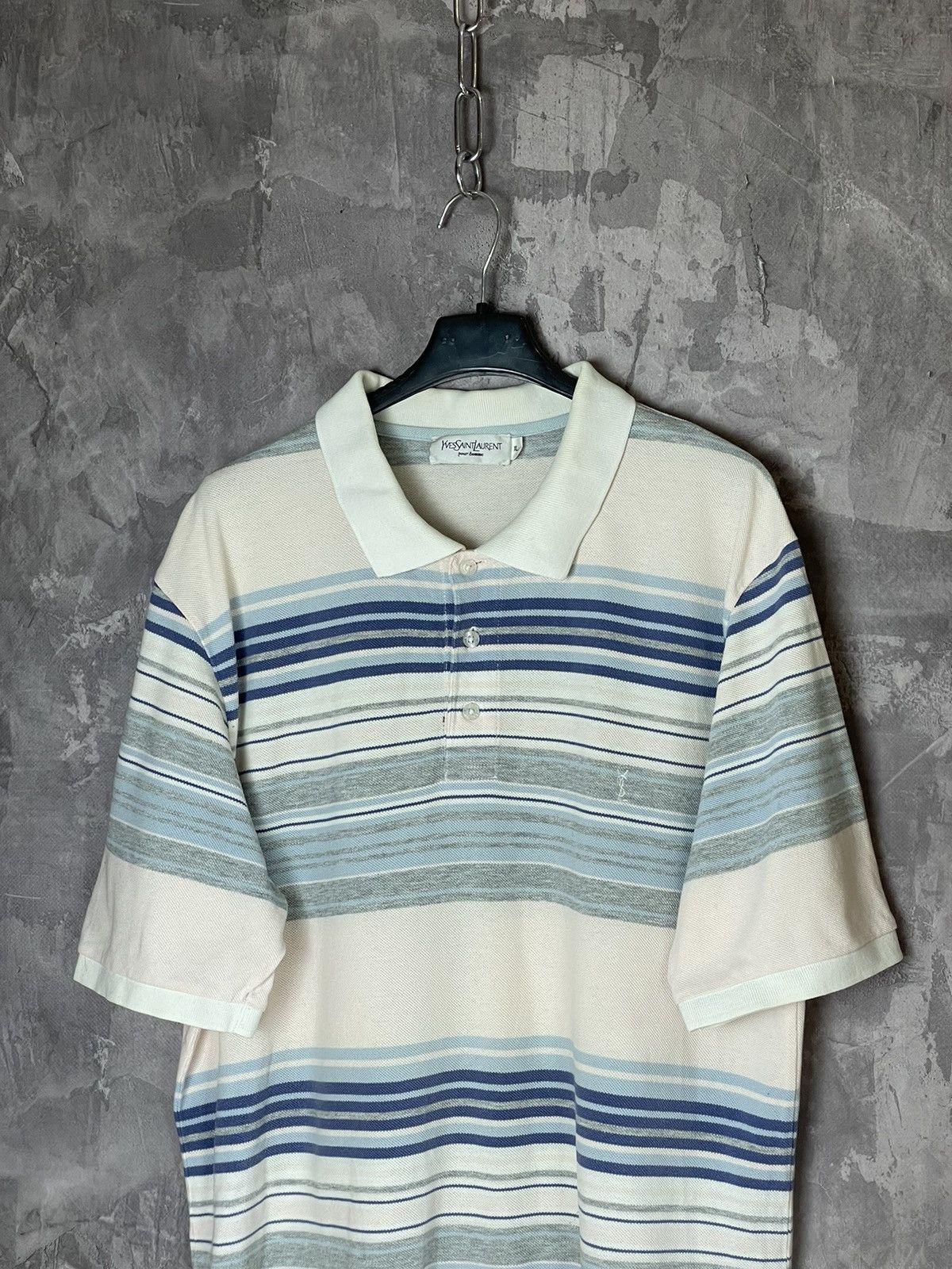 Yves Saint Laurent Vintage YSL Yves Saint Laurent Striped Polo T Shirt Y2K Size US XL / EU 56 / 4 - 2 Thumbnail