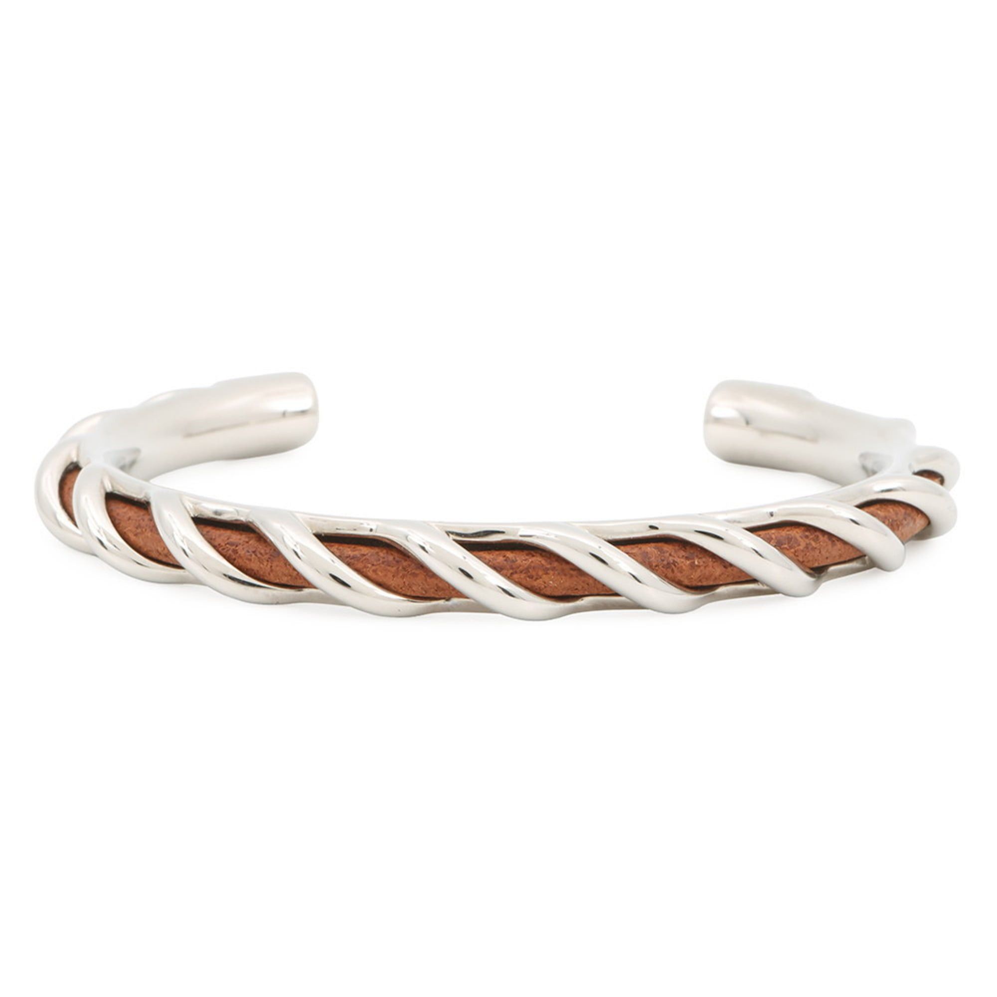 Hermes Torsade Bangle Bracelet Brown / Size T4 HERMES