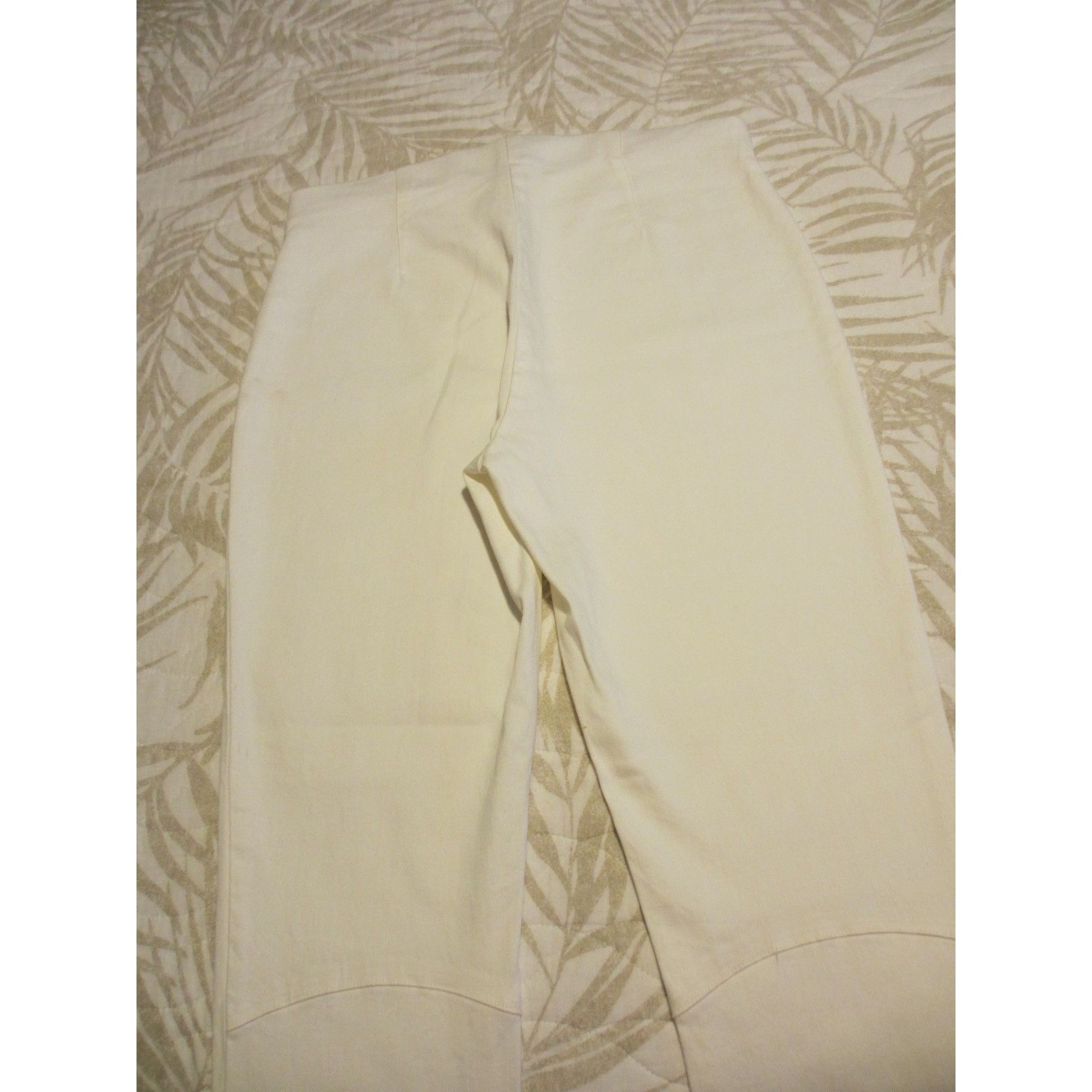 NIC+ZOE Nic+Zoe Womens Size 8 Cream Pants Slim Fit Stretchy NWT Size 30" / US 8 / IT 44 - 5 Thumbnail