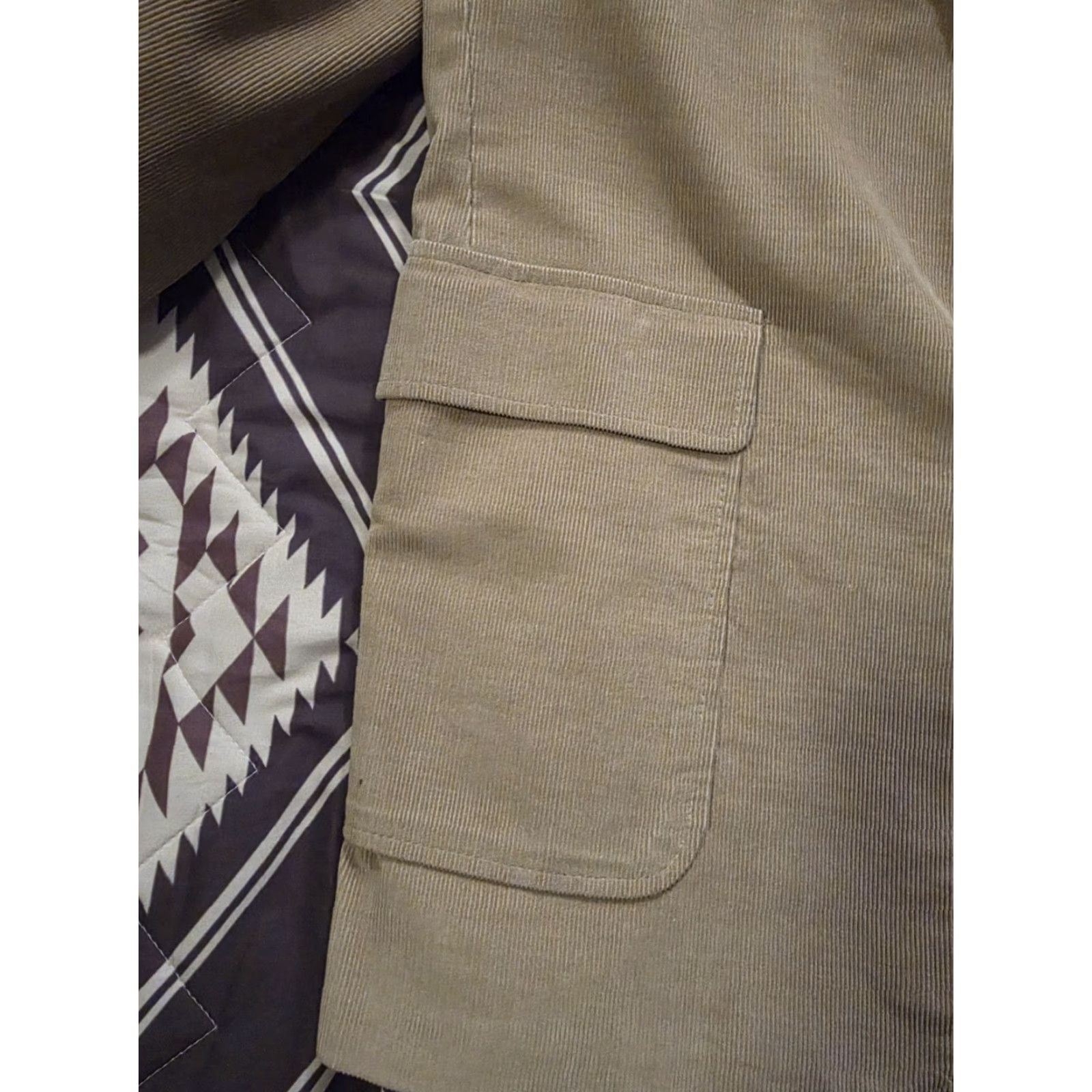 Levi's VINTAGE Levi's Blazer Mens Khaki Corduroy Suede Elbow Pads 44R Beige Notch Lapel Single-Breasted 2 Piece Men Size 44R - 7 Thumbnail