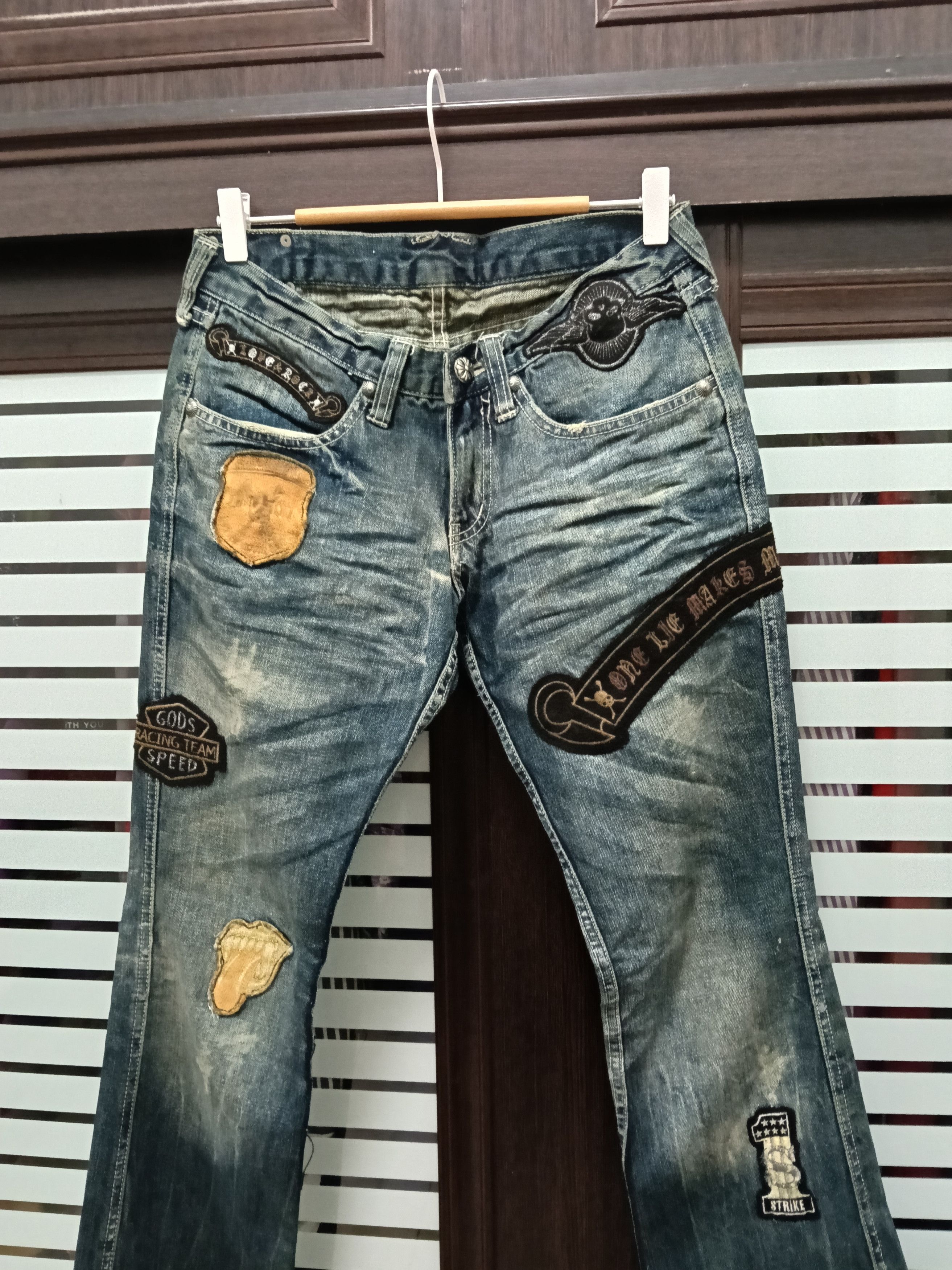 Le Grande Bleu (L.G.B.) 💥Flared Bootcut Trim.Co.Ltd Rock & Love Japanese Denim💥 Size US 29 - 2 Thumbnail