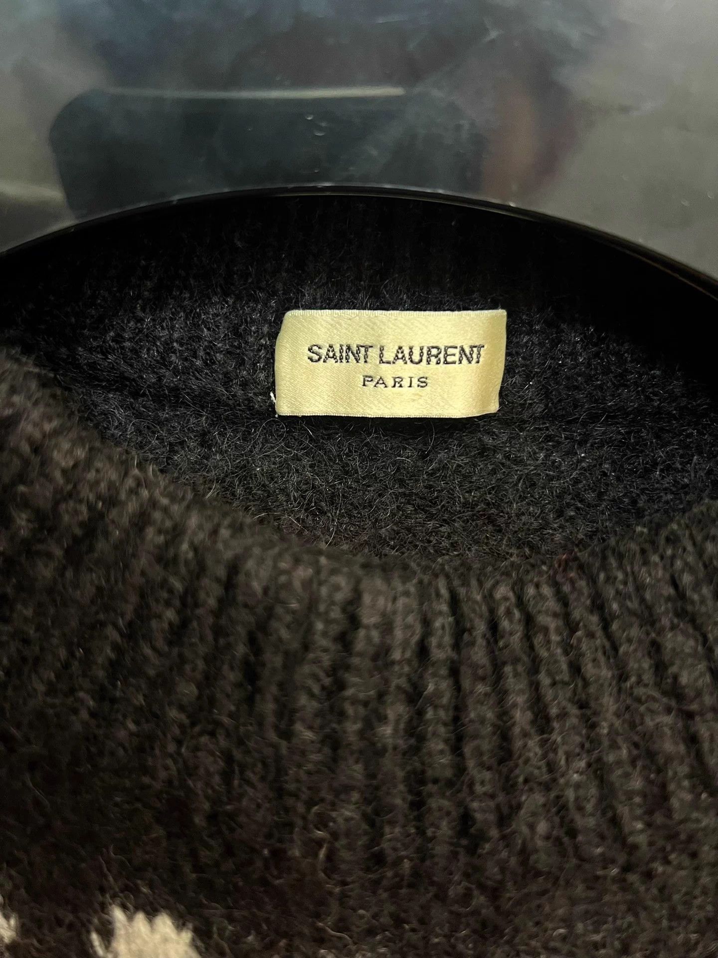 Saint Laurent Paris Saint Laurent Red Scale Diamond Pattern Wool Sweater Size US XL / EU 56 / 4 - 4 Thumbnail