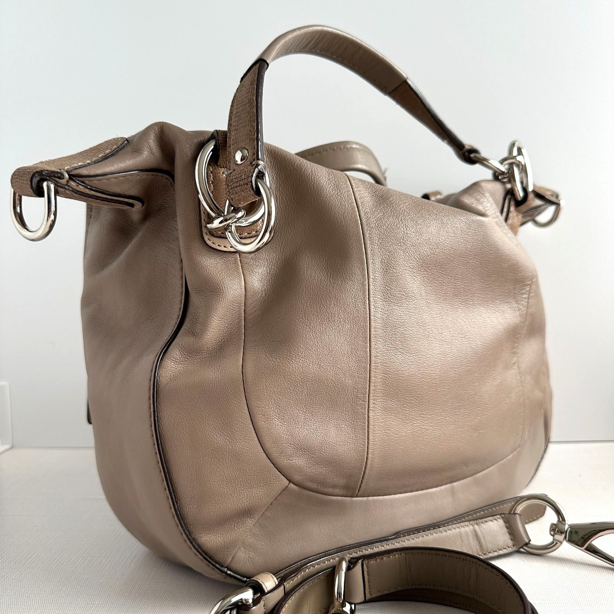 Coach Coach Kristin Beige Leather Shoulder Bag Size ONE SIZE - 2 Thumbnail