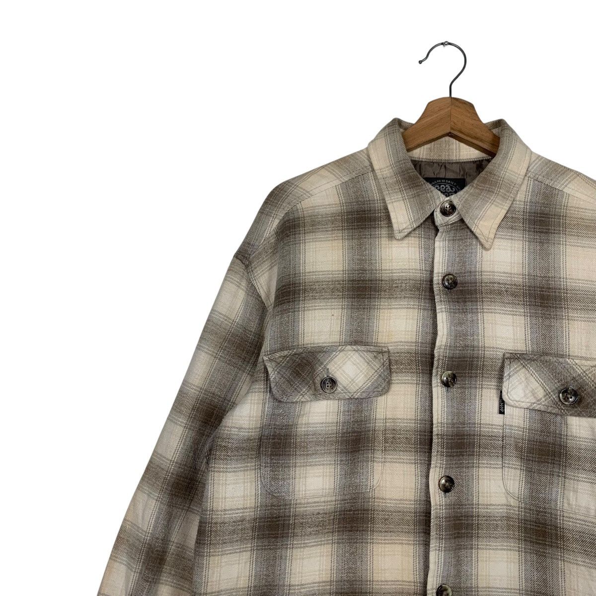 Vintage 90's SEA HOP Shadow Plaid 4 Pocket Flannel Jacket #2838-C128 Size US L / EU 52-54 / 3 - 3 Thumbnail