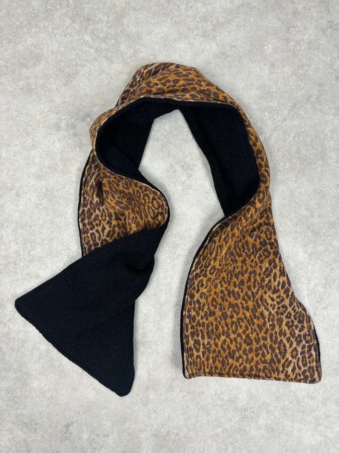 Dolce & Gabbana SS1999 Dolce & Gabbana Brown Wool Leopard Scarf Size ONE SIZE - 5 Thumbnail