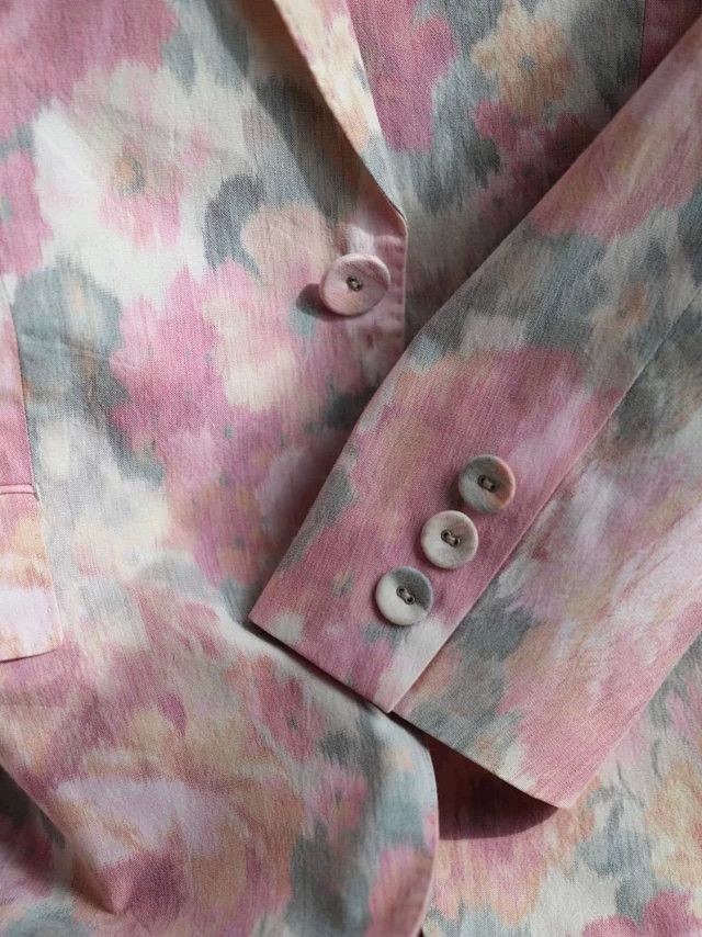 Other JPG Vintage Ink Wash Floral Suit Jacket Women's Size S / US 4 / IT 40 - 2 Thumbnail