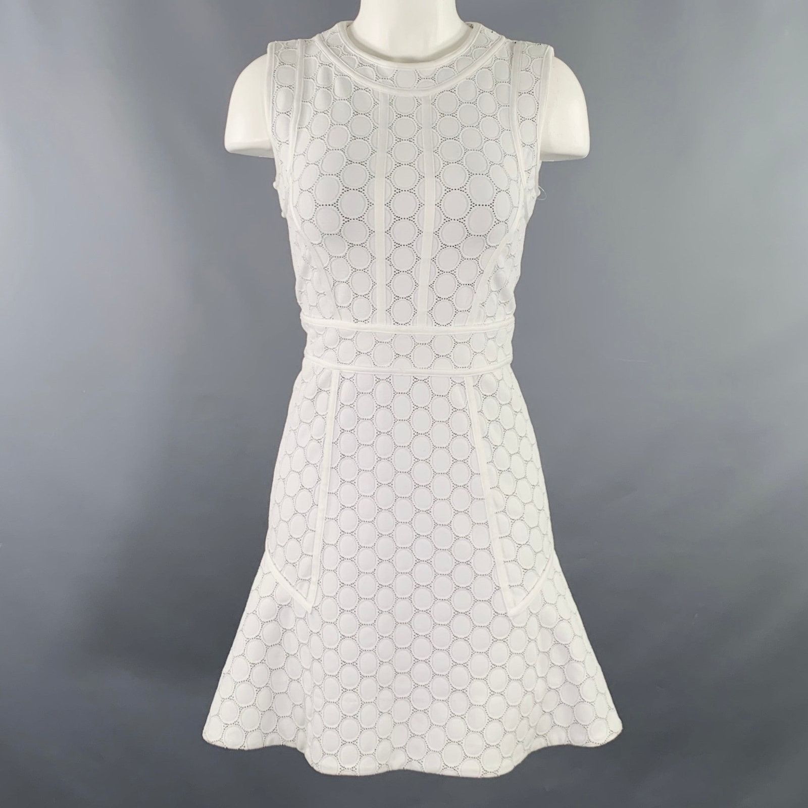 Marc by Marc Jacobs Size XS White Black Nylon Blend Dots Sleeveless Dress Size XS / US 0-2 / IT 36-38 - 1 Thumbnail