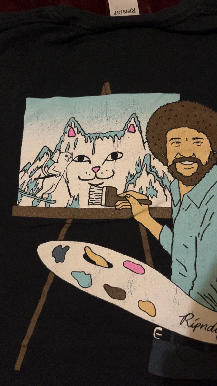 RIPNDIP 9.9/10 Worn Once Ripndip Bob Ross Black Long Sleeve Large Size US L / EU 52-54 / 3 - 3 Thumbnail