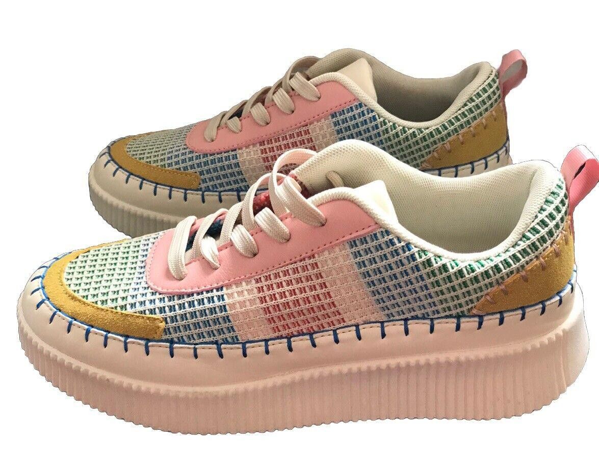 Nicole Miller Nicole Miller Mixed Media Brita Platform Sneaker New Sz 7.5 Size US 7.5 / IT 37.5 - 1 Thumbnail