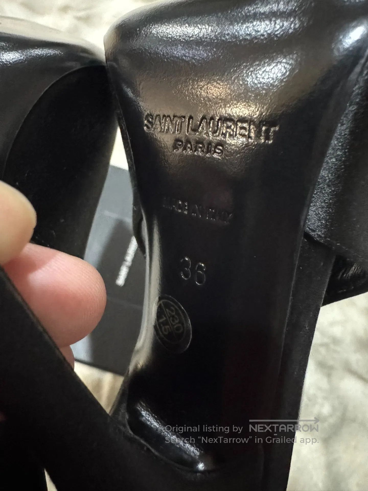 Saint Laurent Paris Saint Laurent Paris Black Crystal Satin High Heels| Size US 5.5 / IT 35.5 - 8 Thumbnail