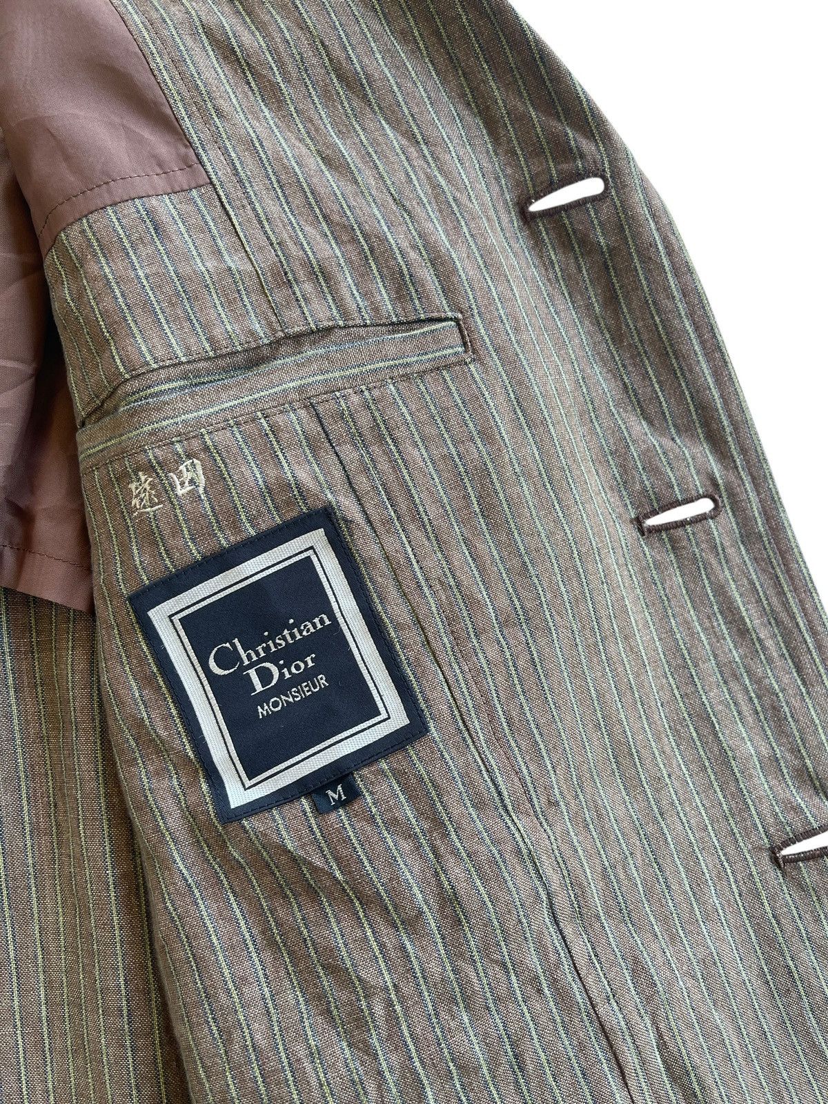 Christian Dior Monsieur Christian Dior Linen Hybrid Stripe Coat Size US M / EU 48-50 / 2 - 6 Thumbnail