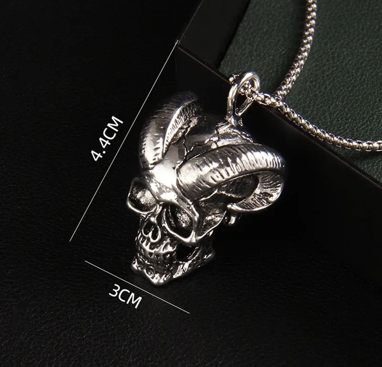 Other Horn skeleton necklace chain pendant Gothic Punk style Size ONE SIZE - 4 Thumbnail