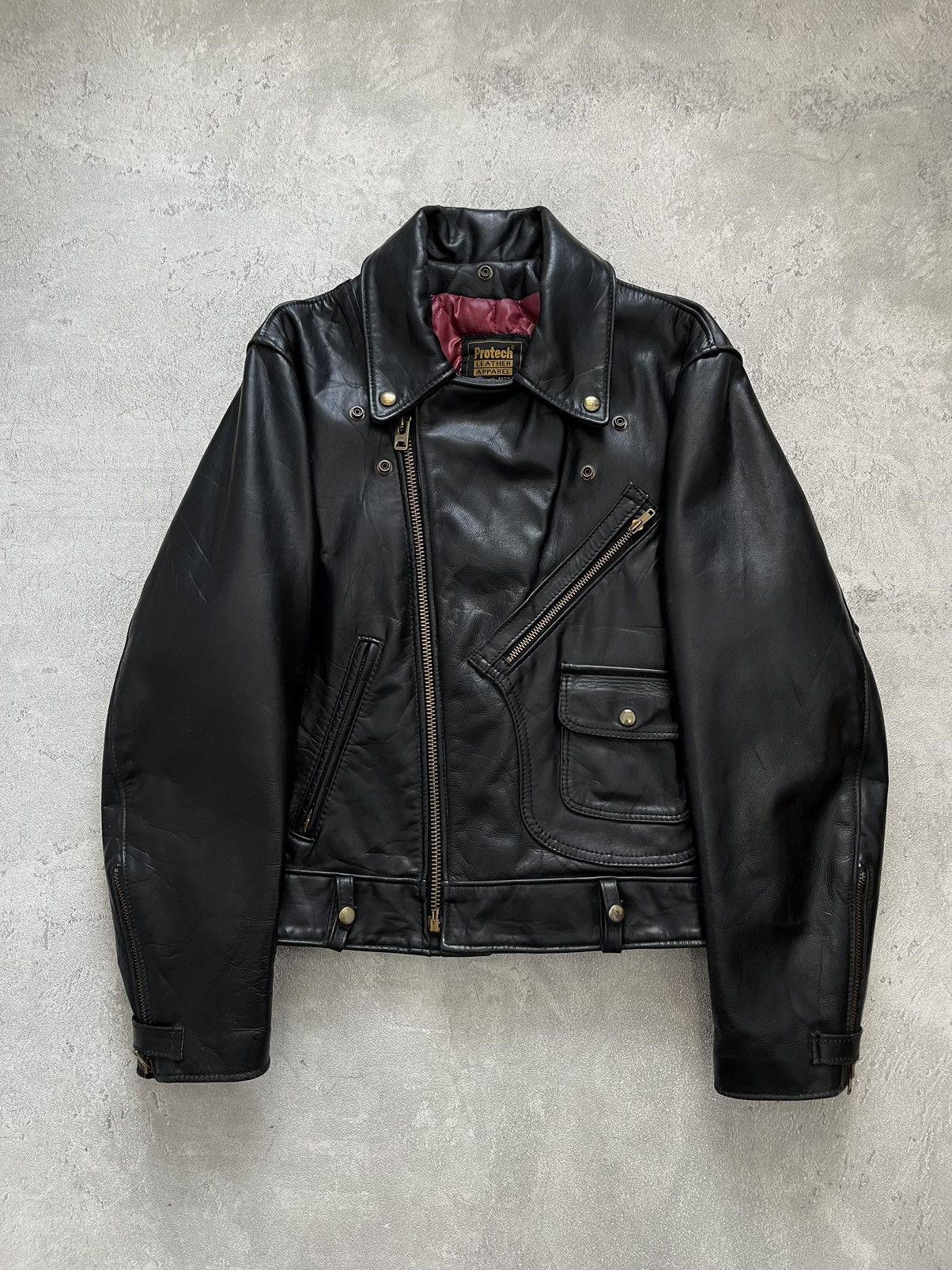 Other Vintage Protech Leather Apparel Bikers Leather Jacket Size US XL / EU 56 / 4 - 4 Thumbnail