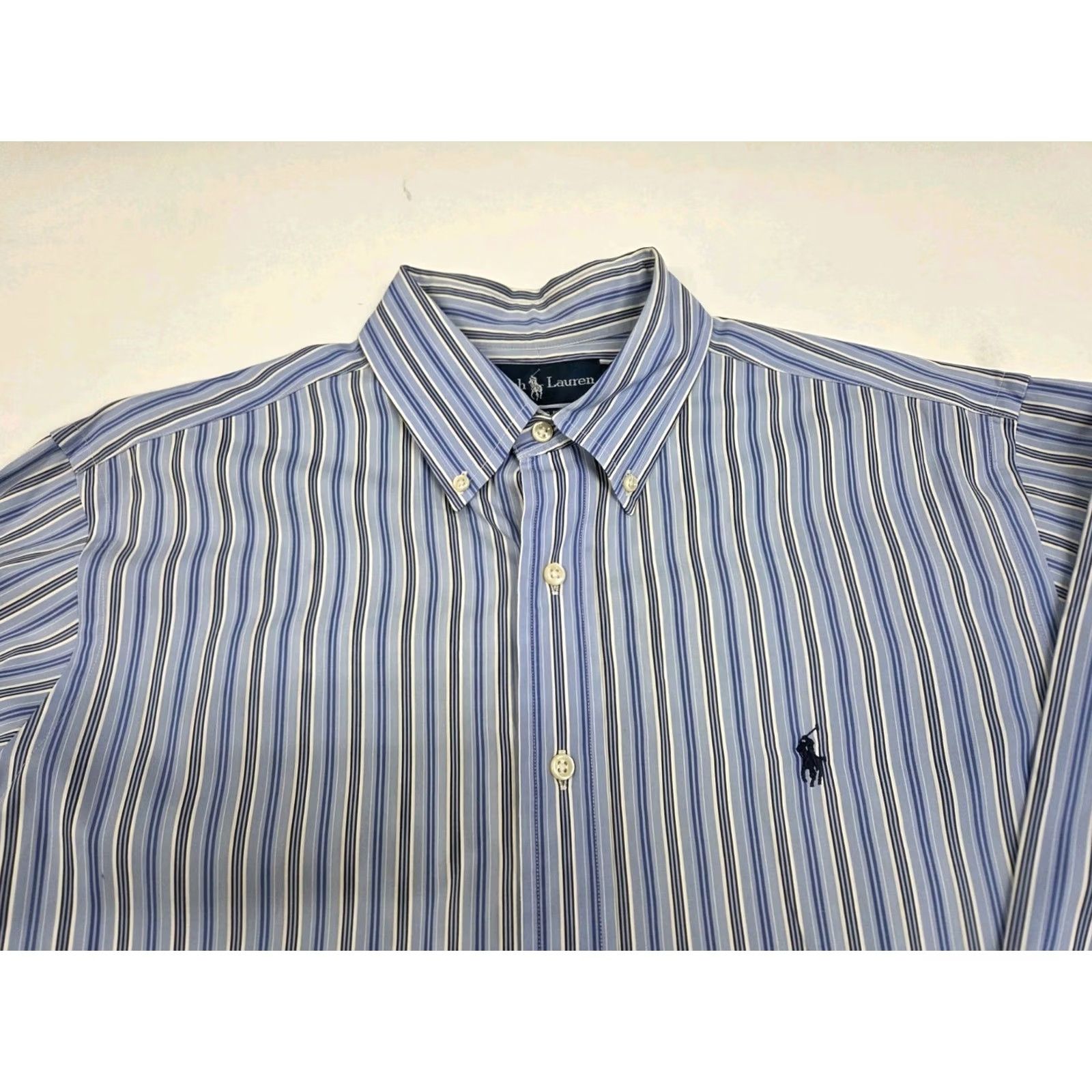 Ralph Lauren Ralph Lauren Classic Fit Long Sleeve Blue Striped Shirt Mens Large Size US L / EU 52-54 / 3 - 3 Thumbnail