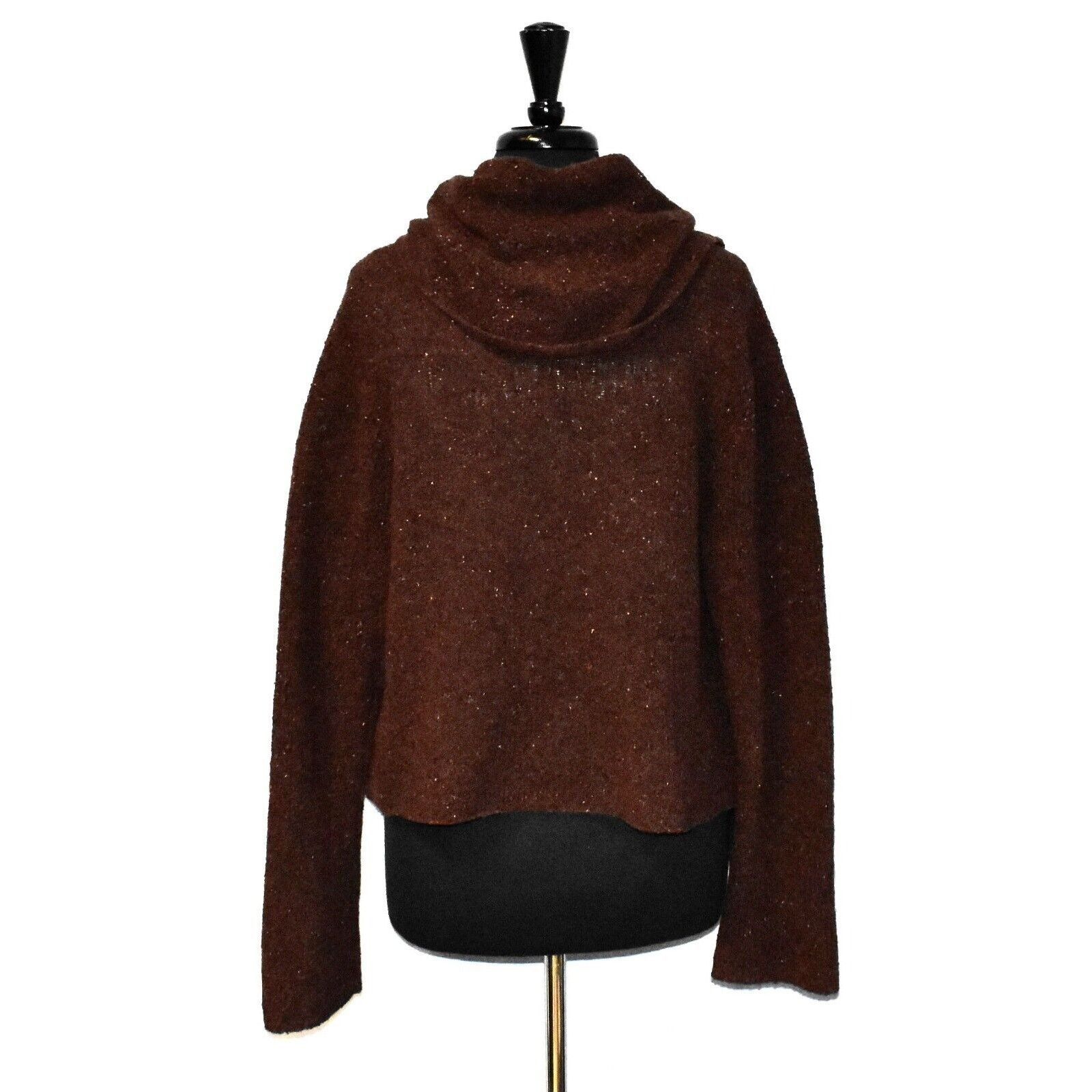 Eileen Fisher EILEEN FISHER Brown Wool Silk Cropped Cardigan Sweater Sz M Size M / US 6-8 / IT 42-44 - 3 Thumbnail