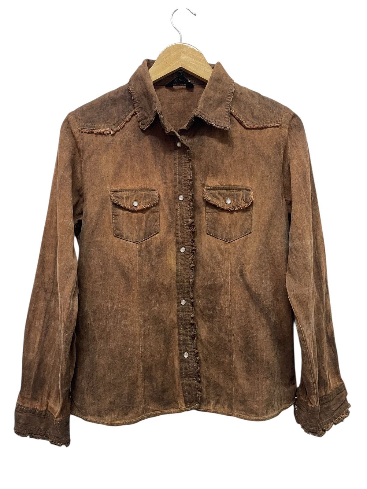 Japanese Brand Vintage Western Tree Barks Cotton Shirt Size US S / EU 44-46 / 1 - 1 Thumbnail