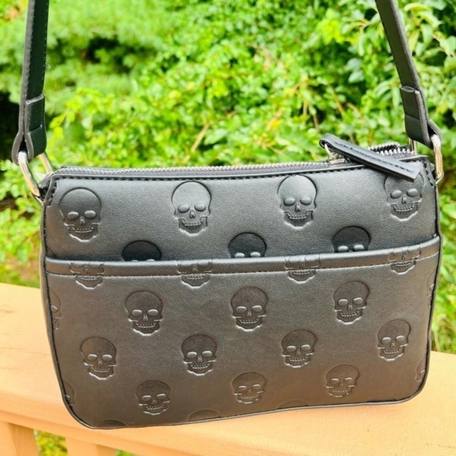 Mad Engine Skull Print Crossbody Bag NWT in Black, Women's