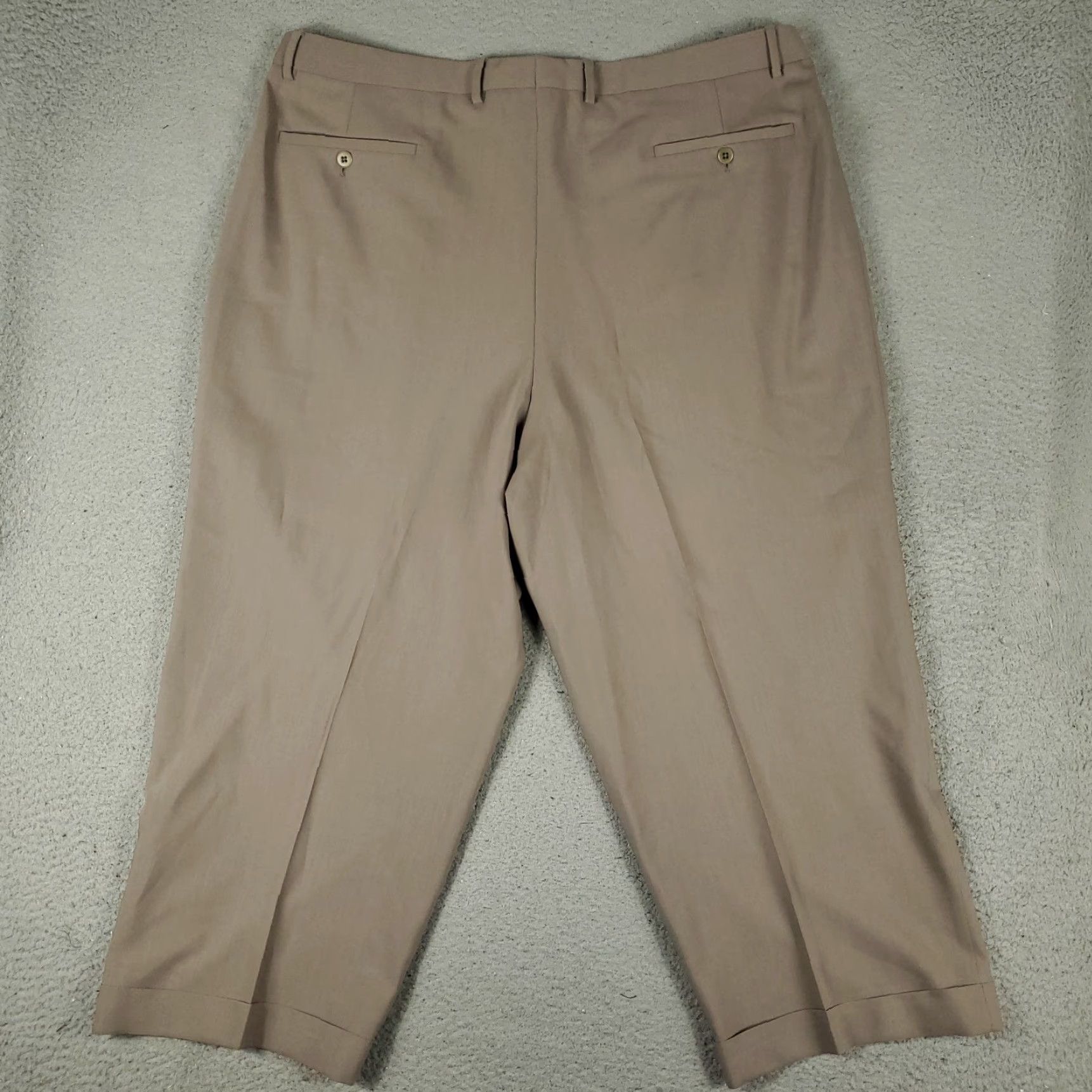 Zanella Zanella Mens Pants 41x25 Beige Pleated Cuffed Dress Trousers Wool Wool Dress Pants Big & Tall Regular Beig e Size US 41 - 7 Thumbnail