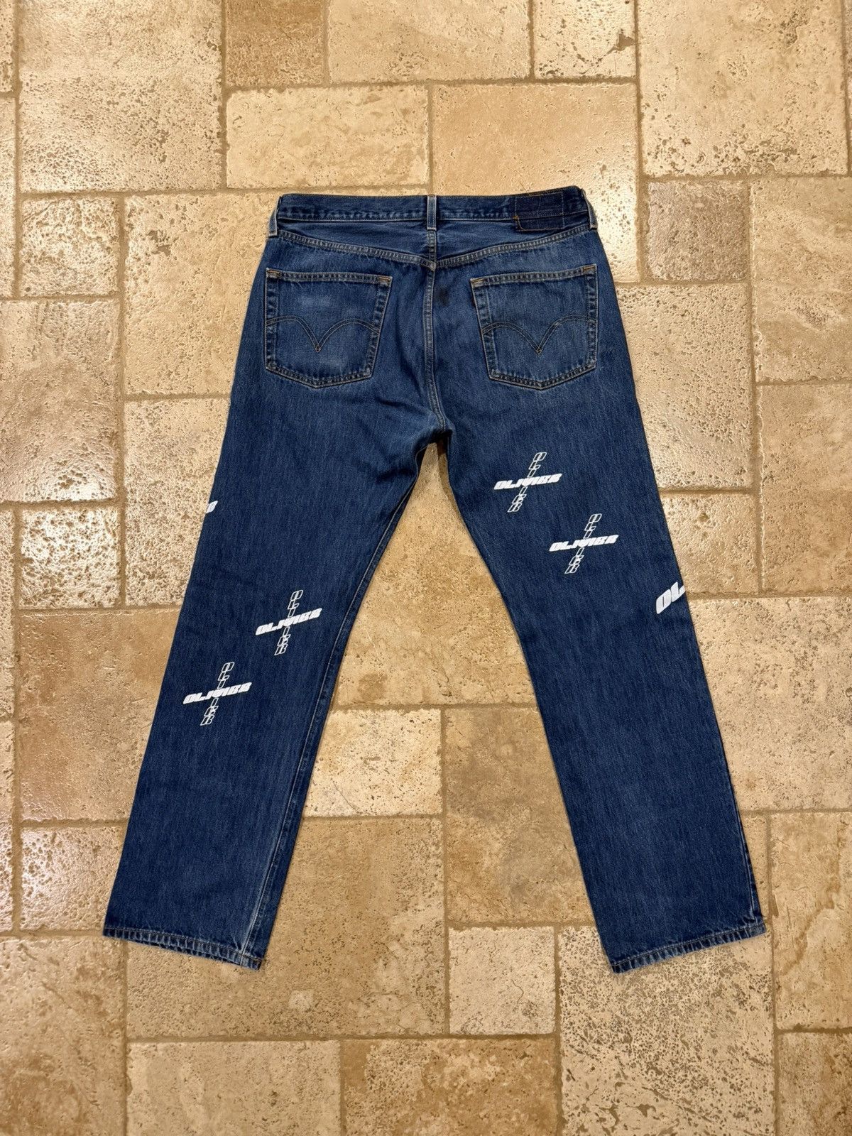 Levi's Levi’s x Oliver Rogers Blue Denim wash Mulicolor Logo Jeans Size US 36 / EU 52 - 6 Thumbnail